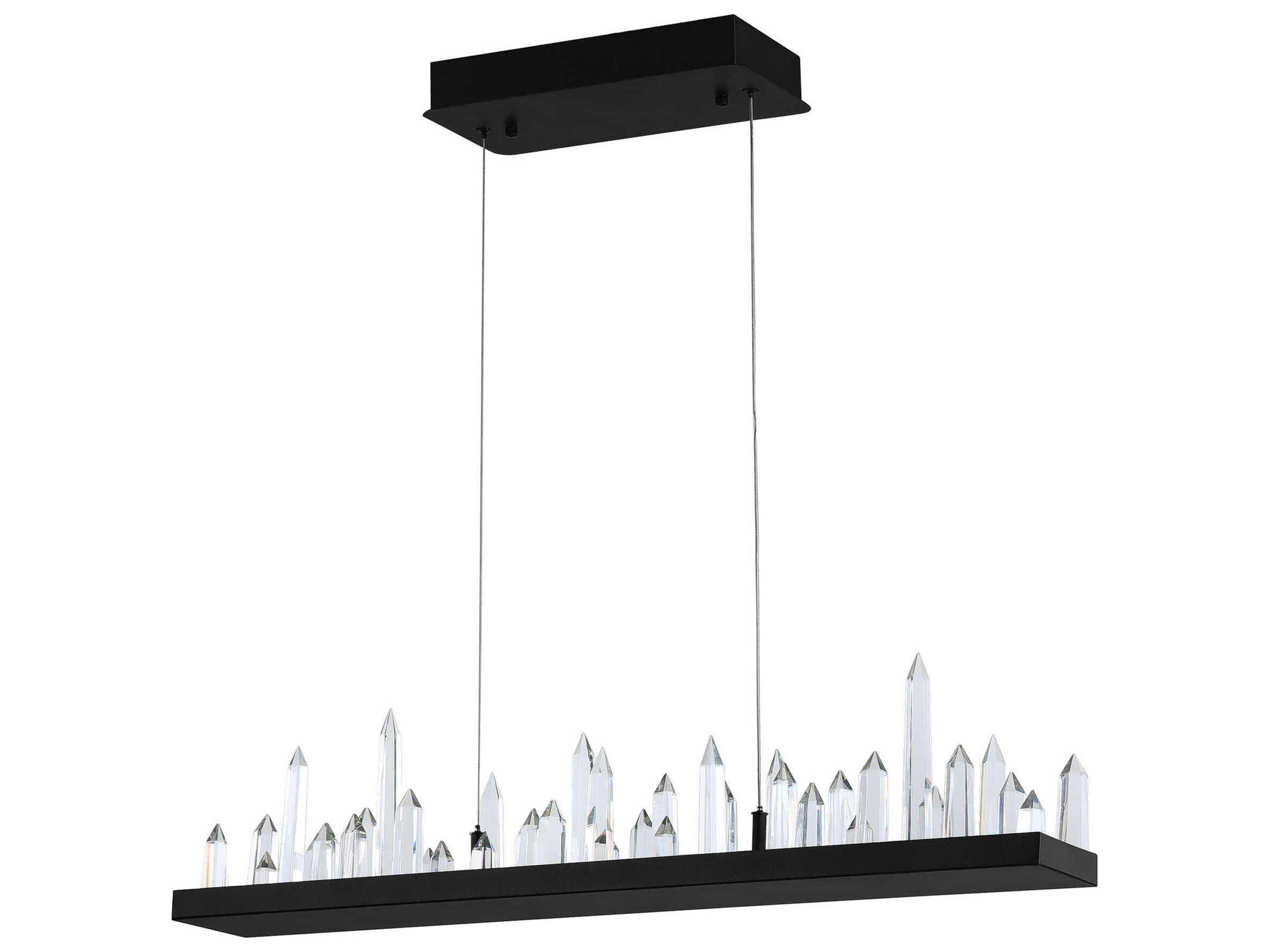 CWI Lighting Juliette Black Linear Island Pendant