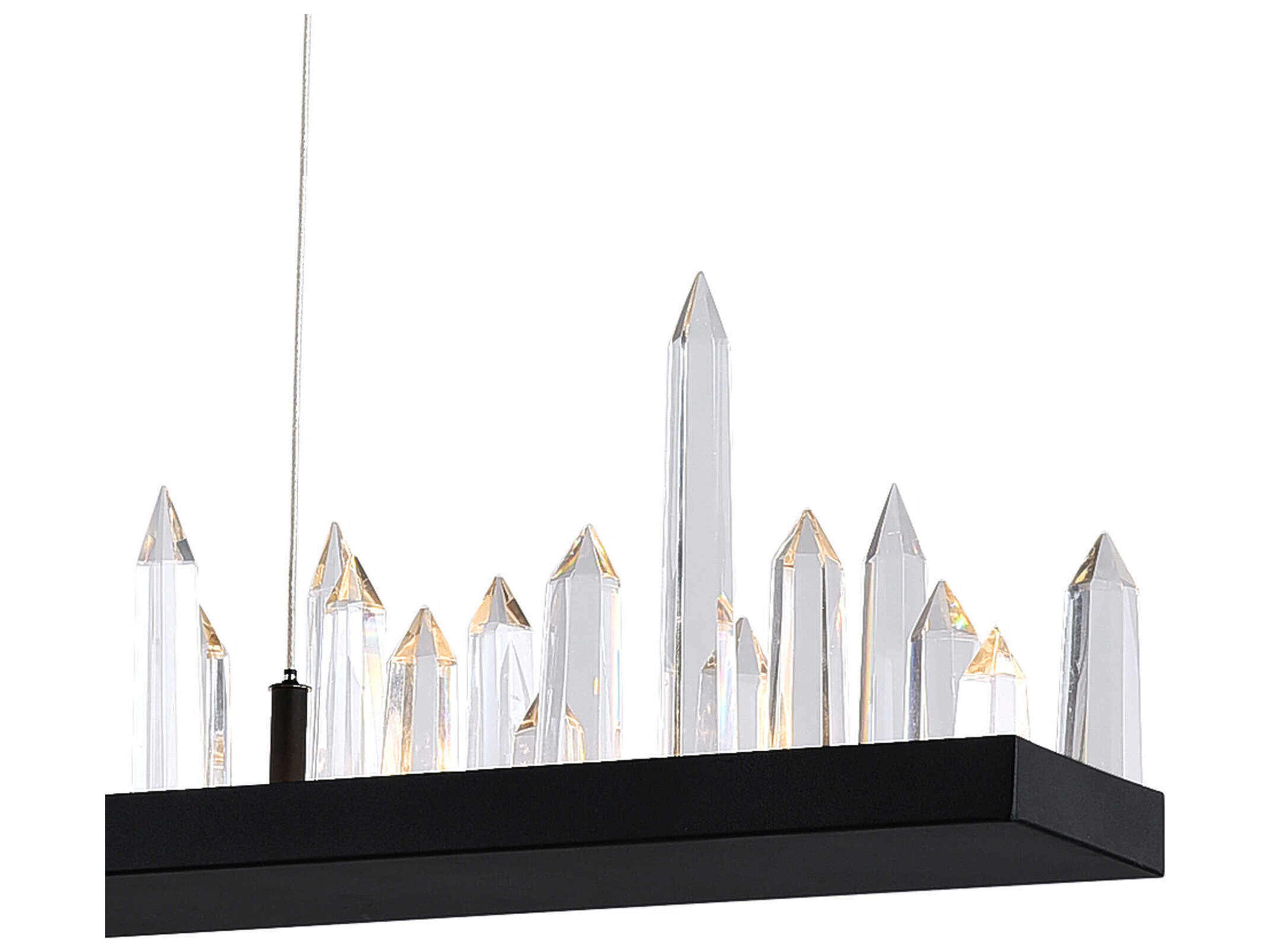 CWI Lighting Juliette Black Linear Island Pendant