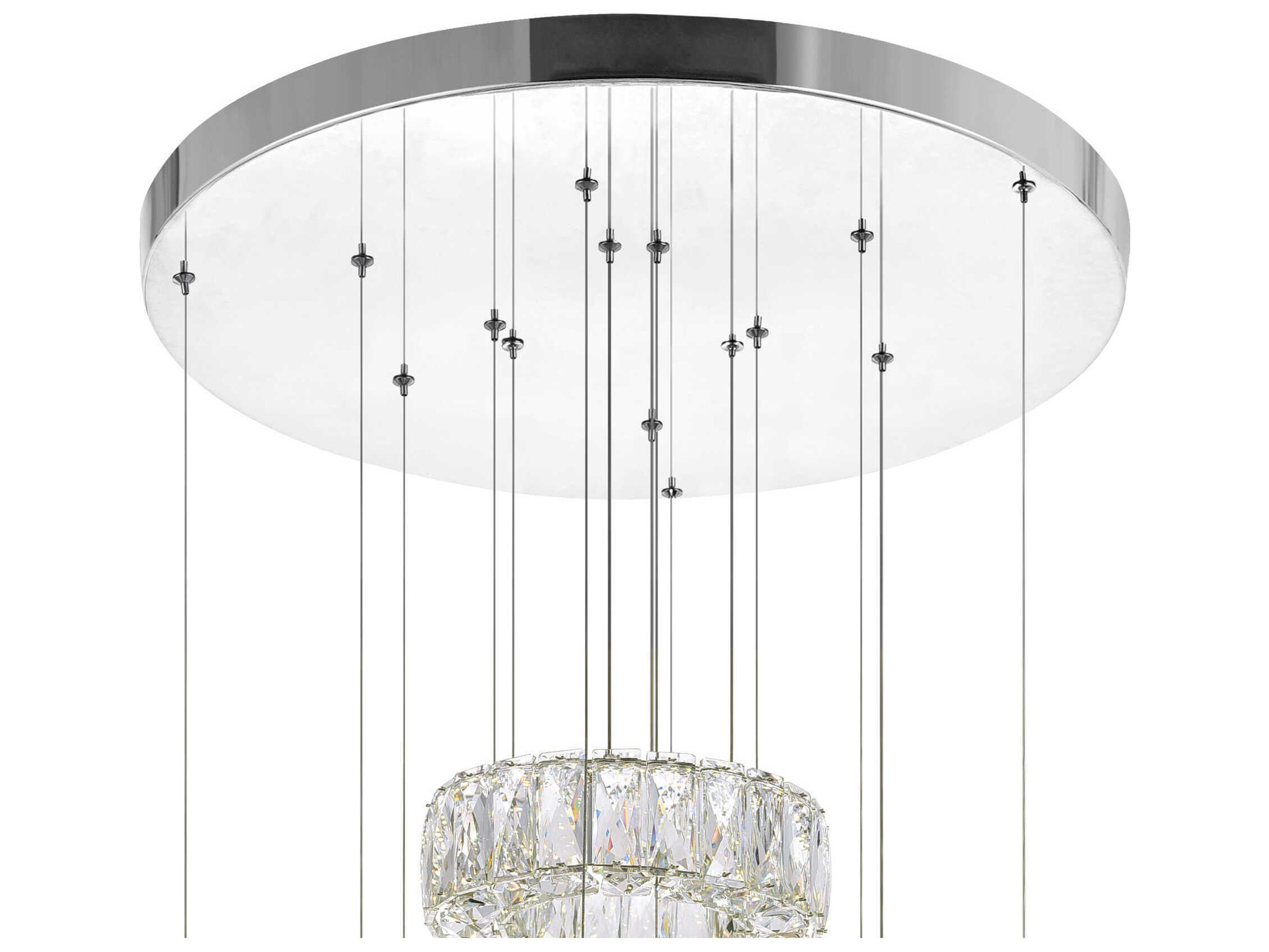 CWI Lighting Madeline Chrome Round Tiered Pendant