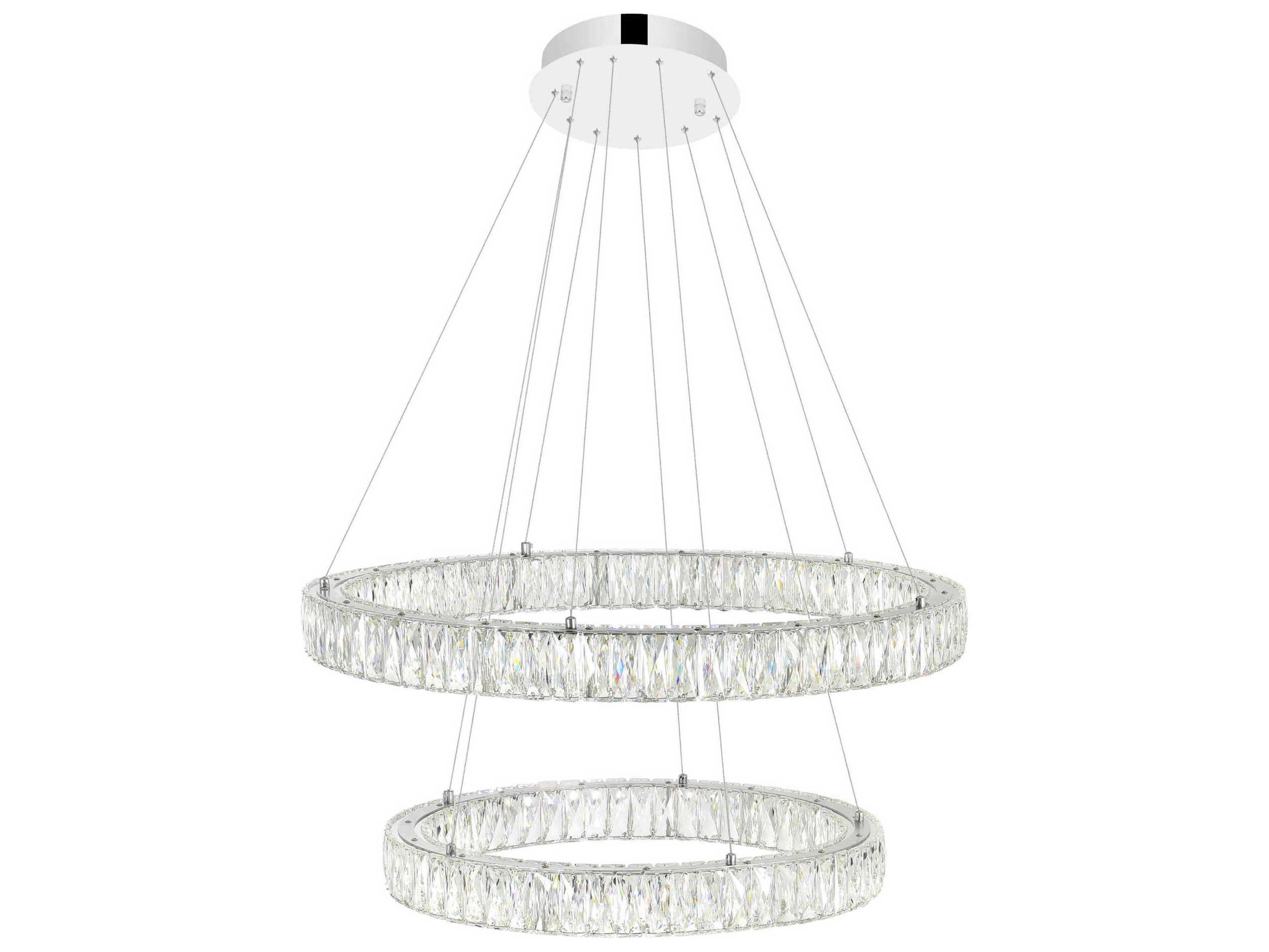 CWI Lighting Madeline Chrome Round Tiered Pendant