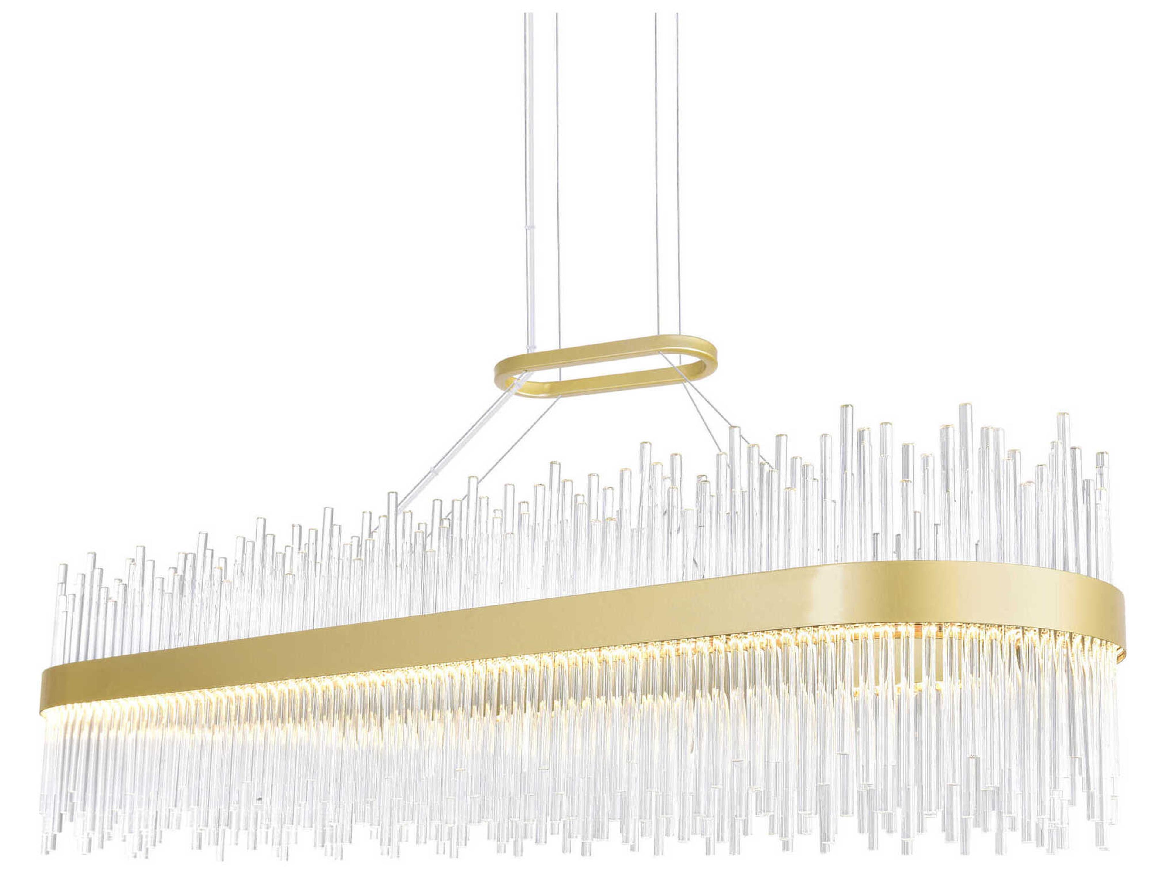 CWI Lighting Genevieve Medallion Gold Linear Island Pendant