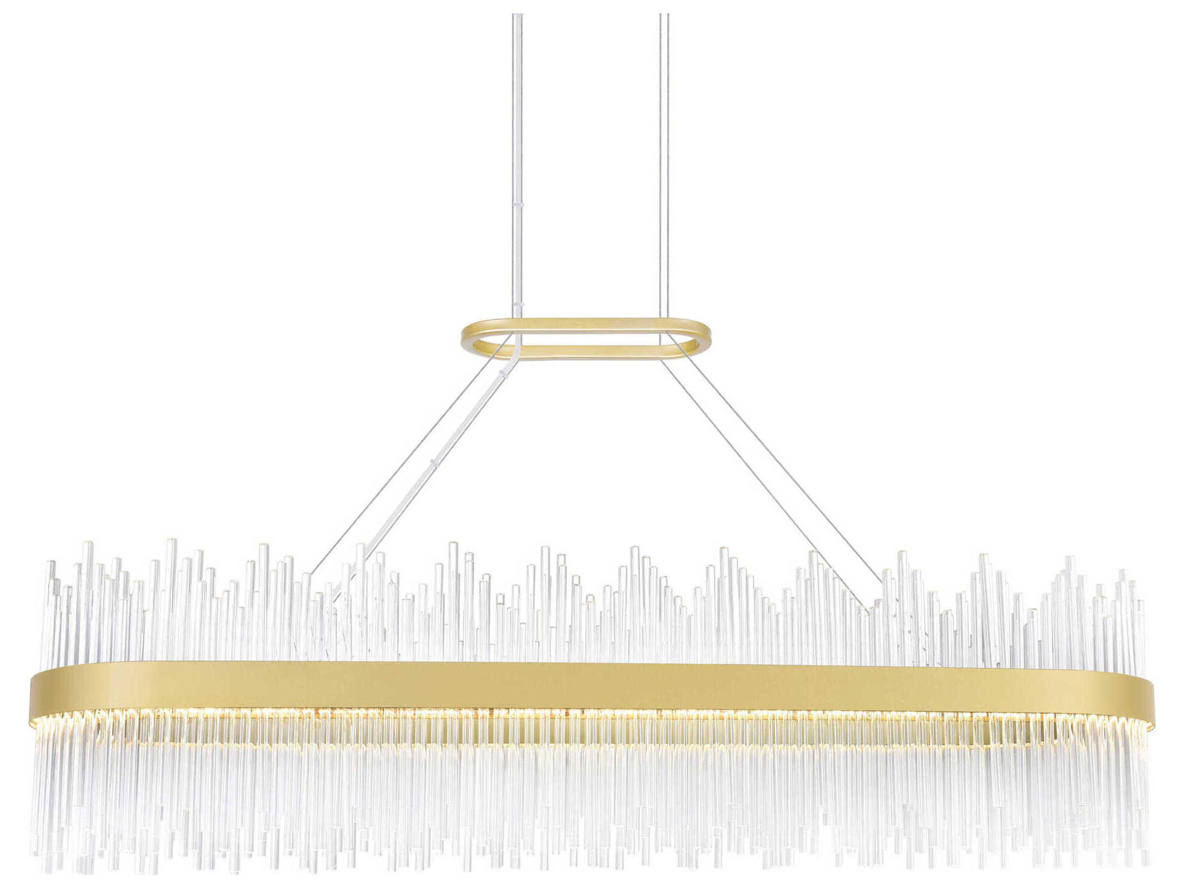 CWI Lighting Genevieve Medallion Gold Linear Island Pendant