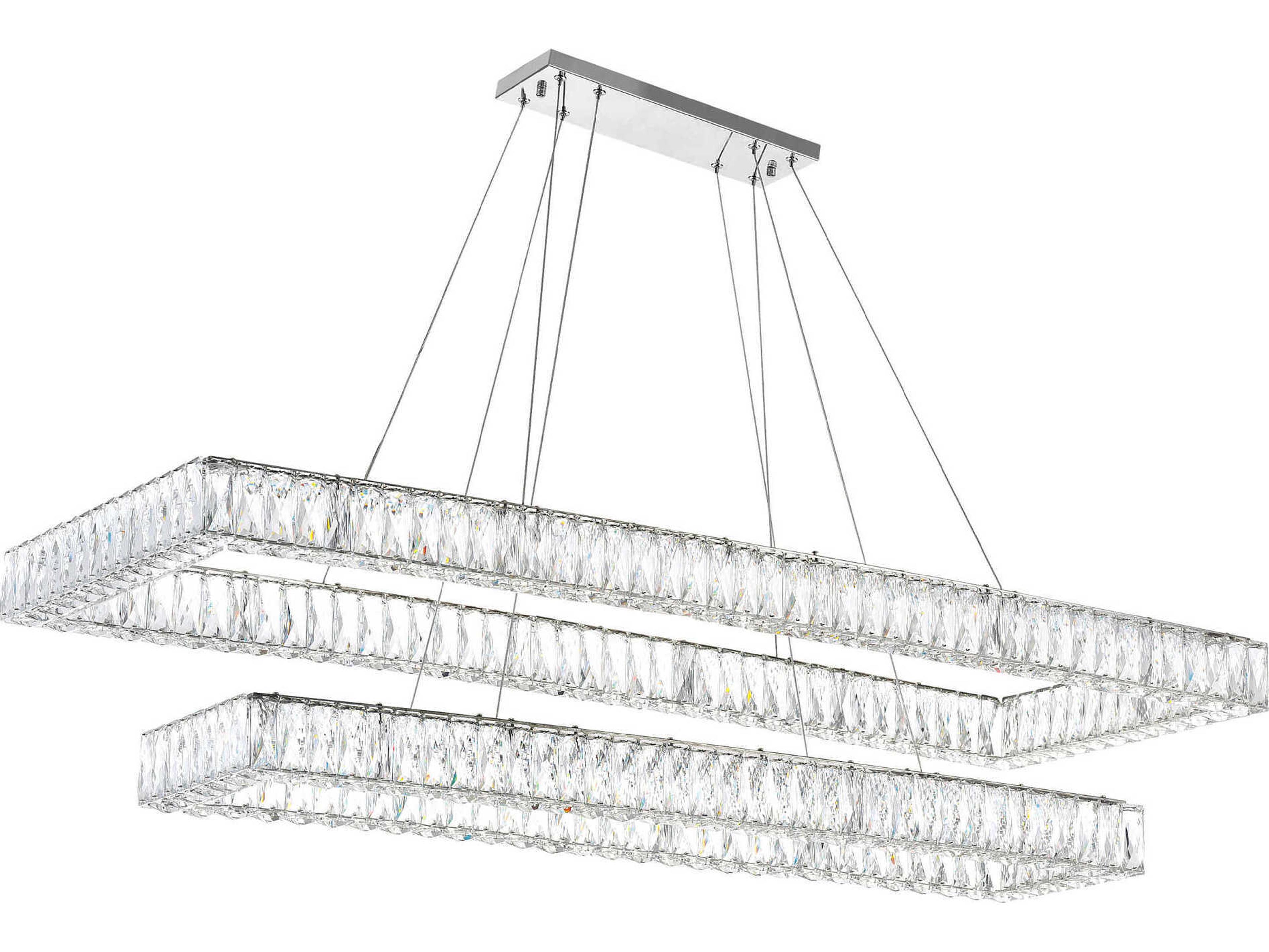 Felicity 2-Tier LED Chandelier Chrome Modern Statement