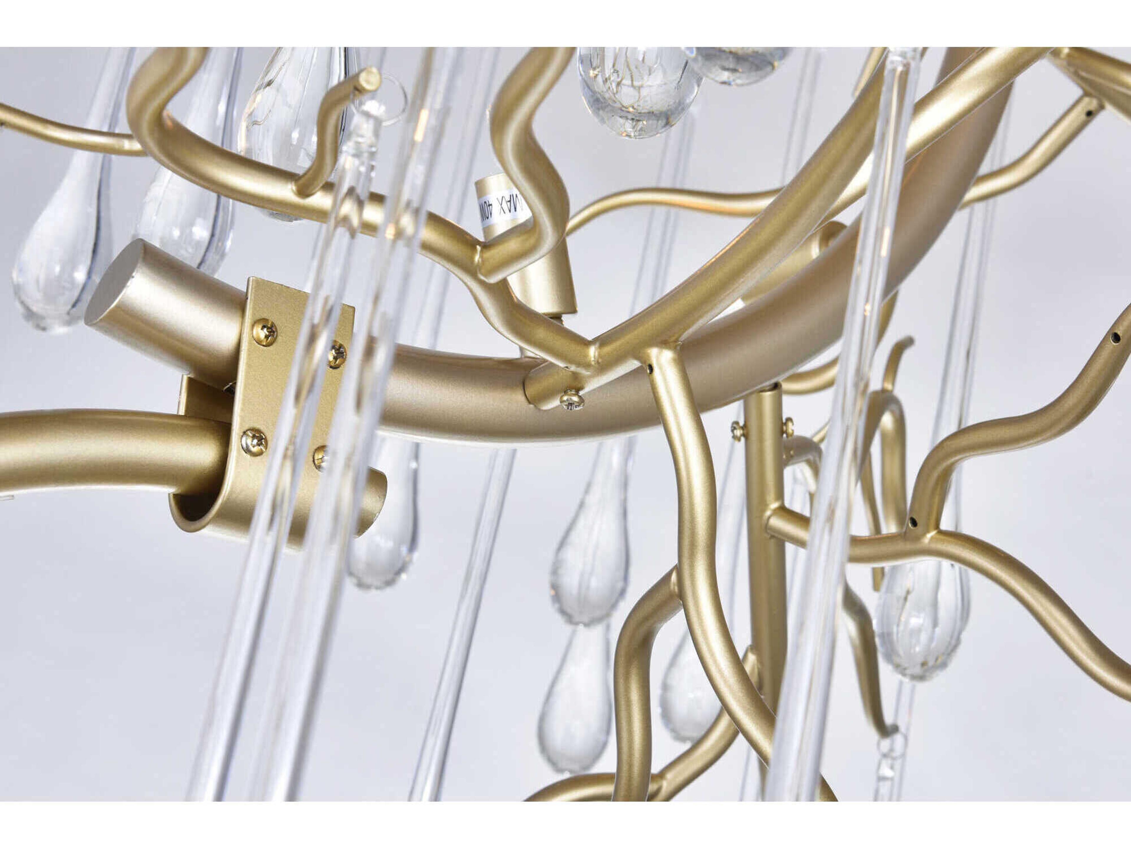 CWI Lighting Anita 12-Light Gold Leaf Chandelier