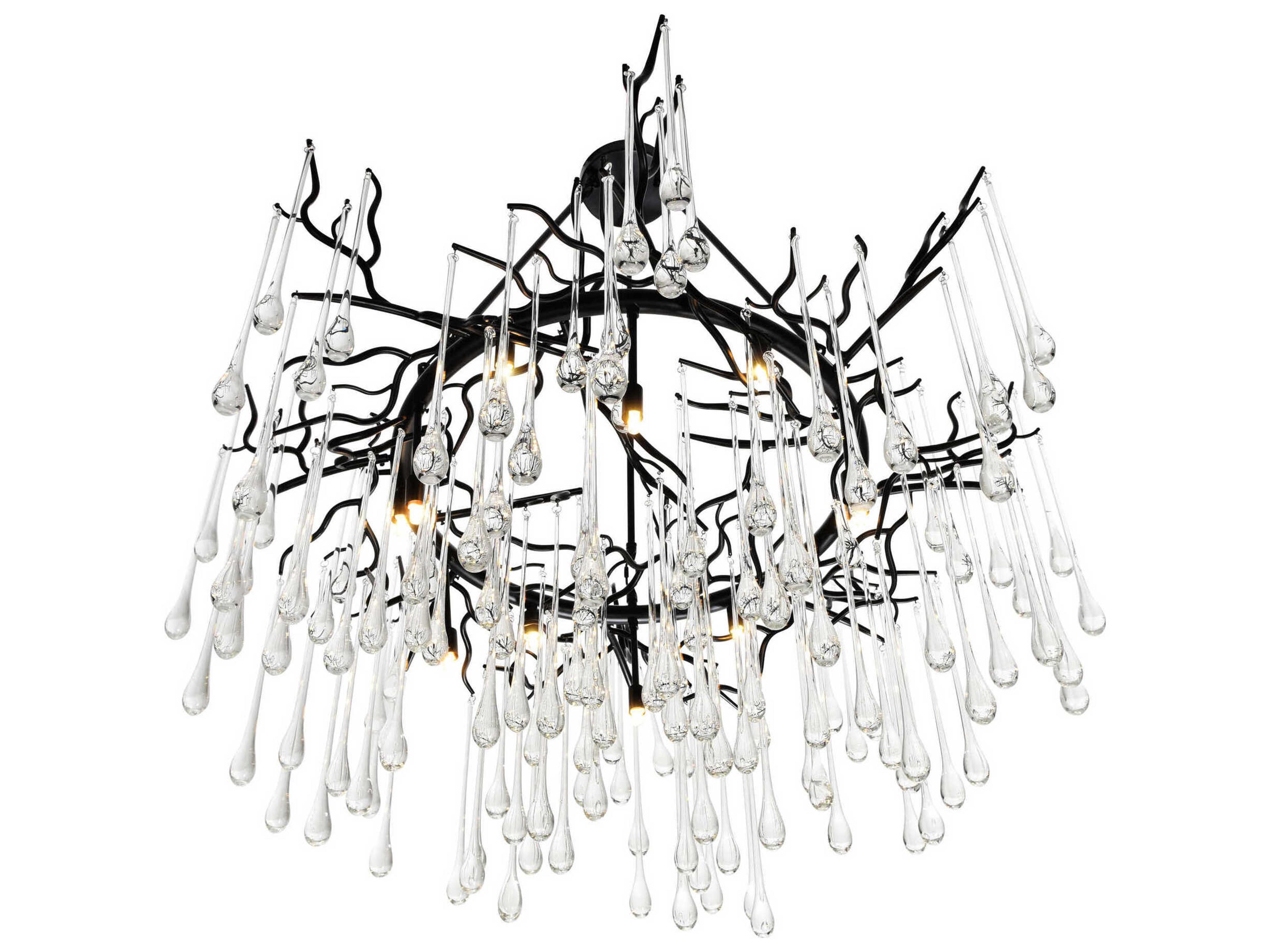CWI Lighting Anita 12-Light Black Chandelier