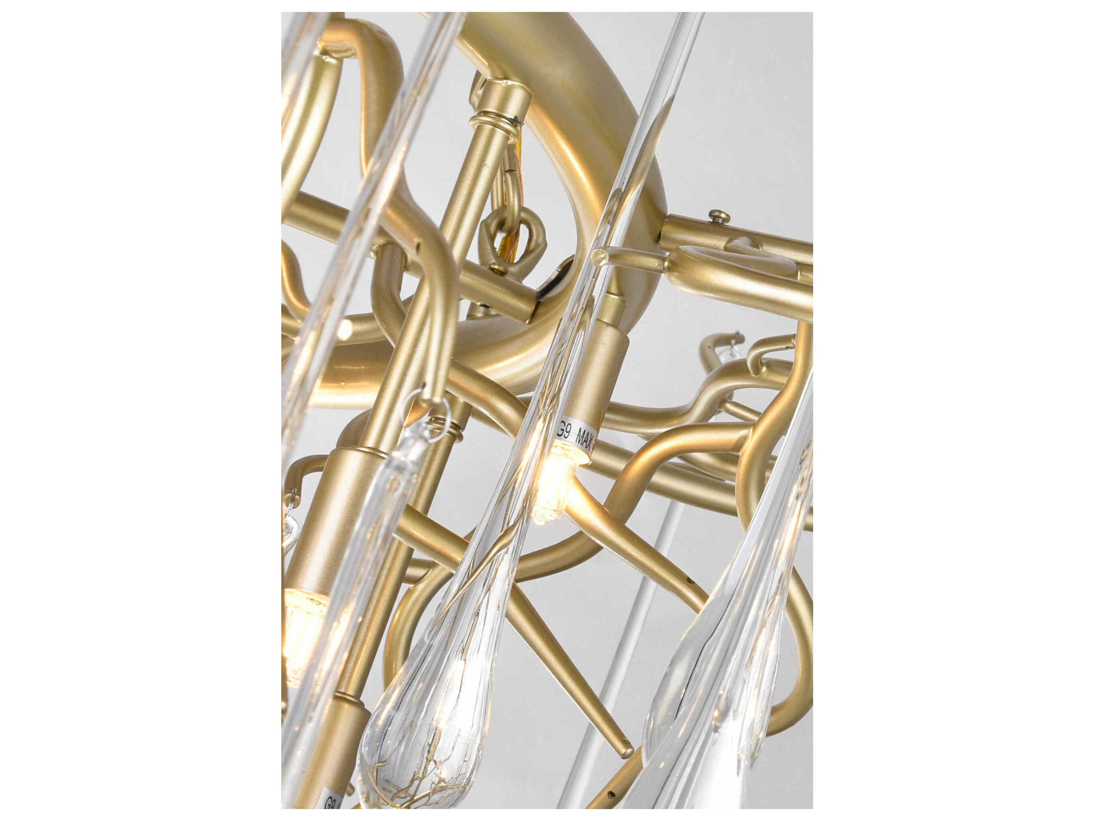CWI Lighting Anita 12-Light Gold Leaf Chandelier