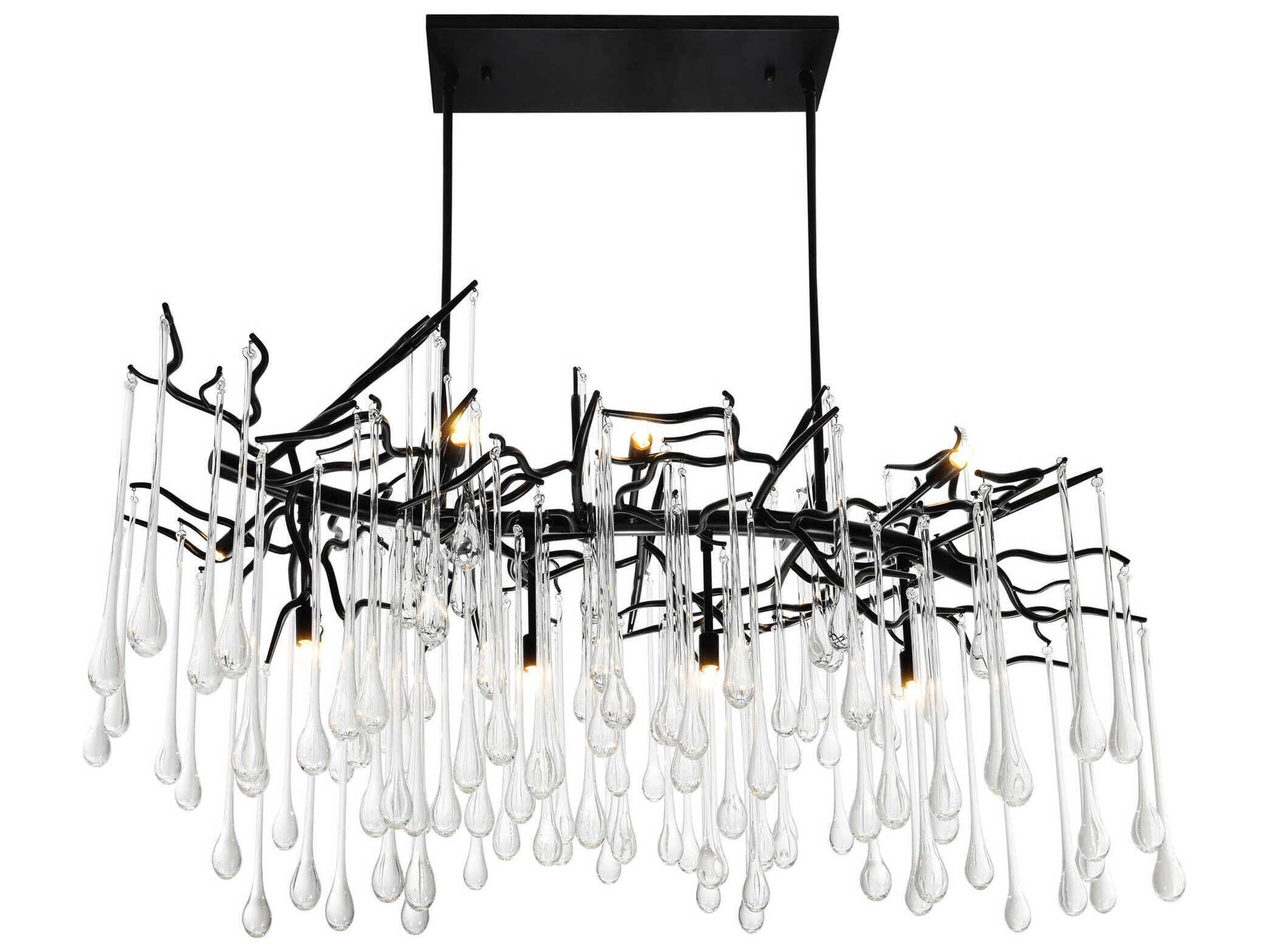CWI Lighting Anita 10-Light Black Island Pendant