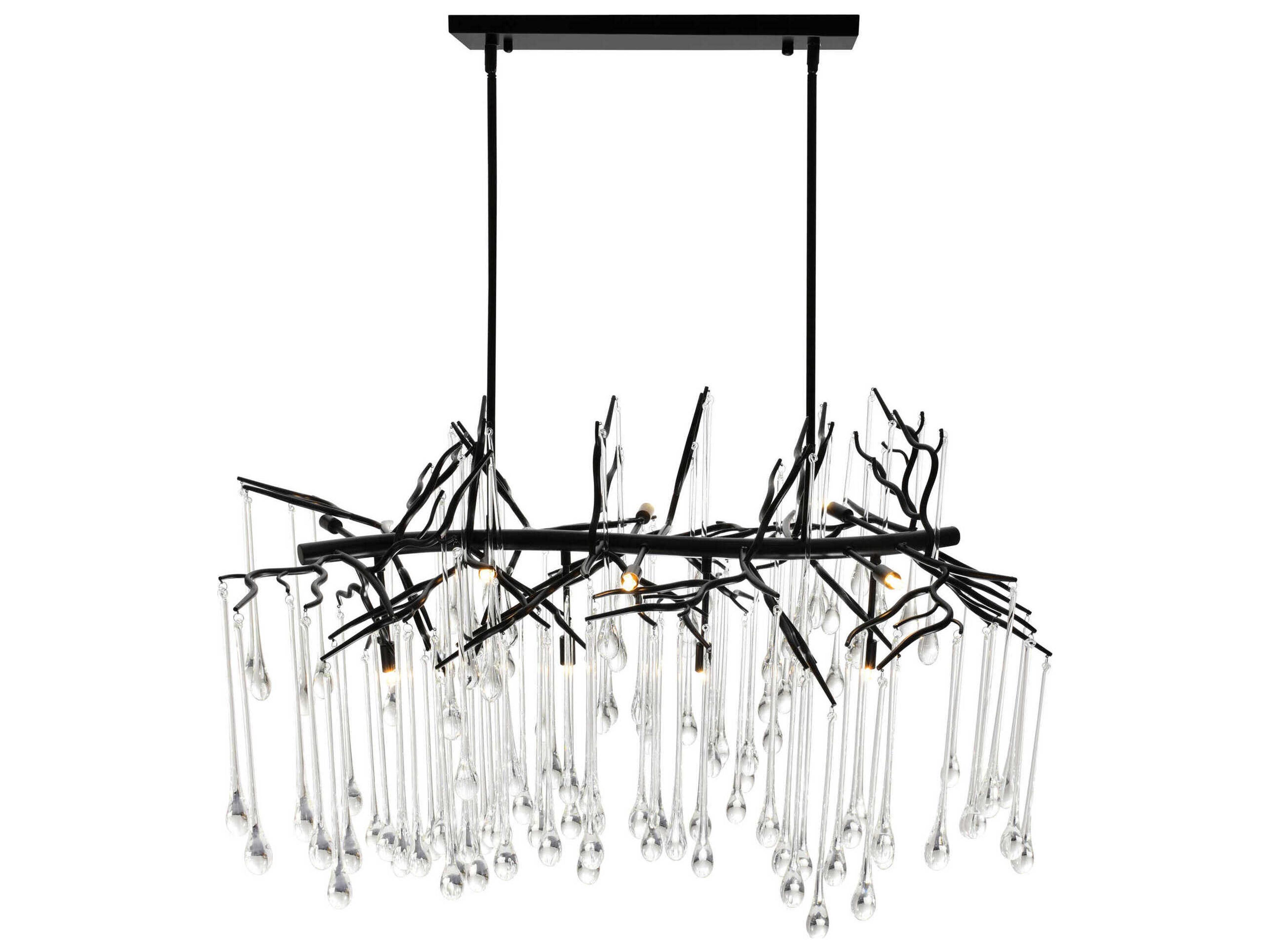 CWI Lighting Anita 10-Light Black Island Pendant