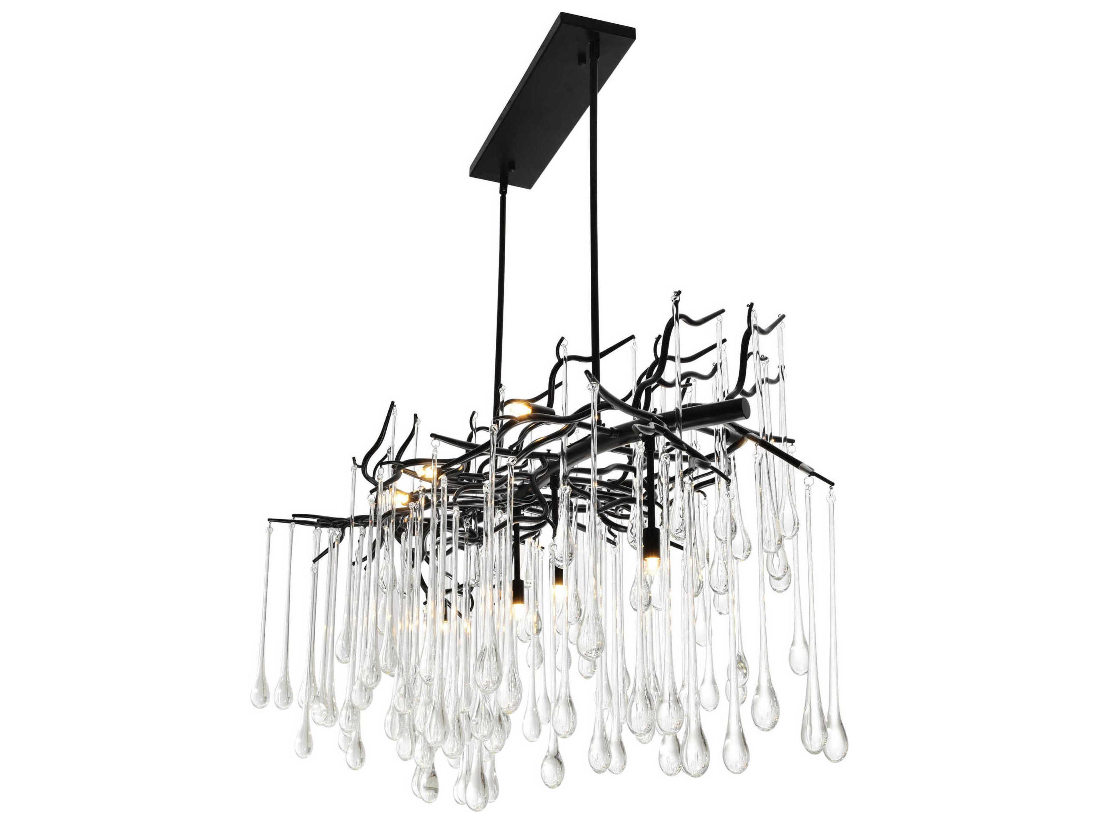 CWI Lighting Anita 10-Light Black Island Pendant