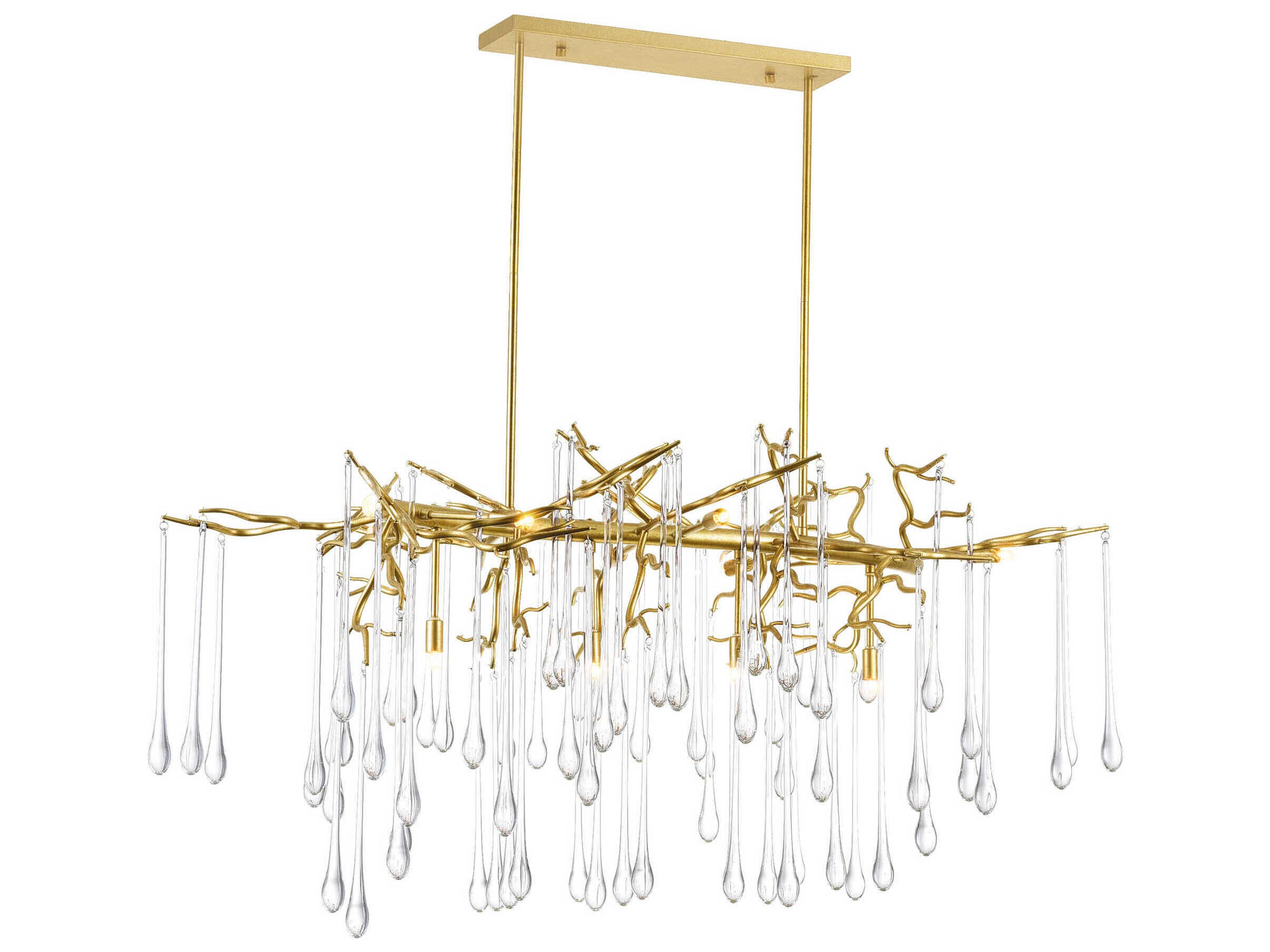 Anita 10 Light Chandelier in Gold Leaf