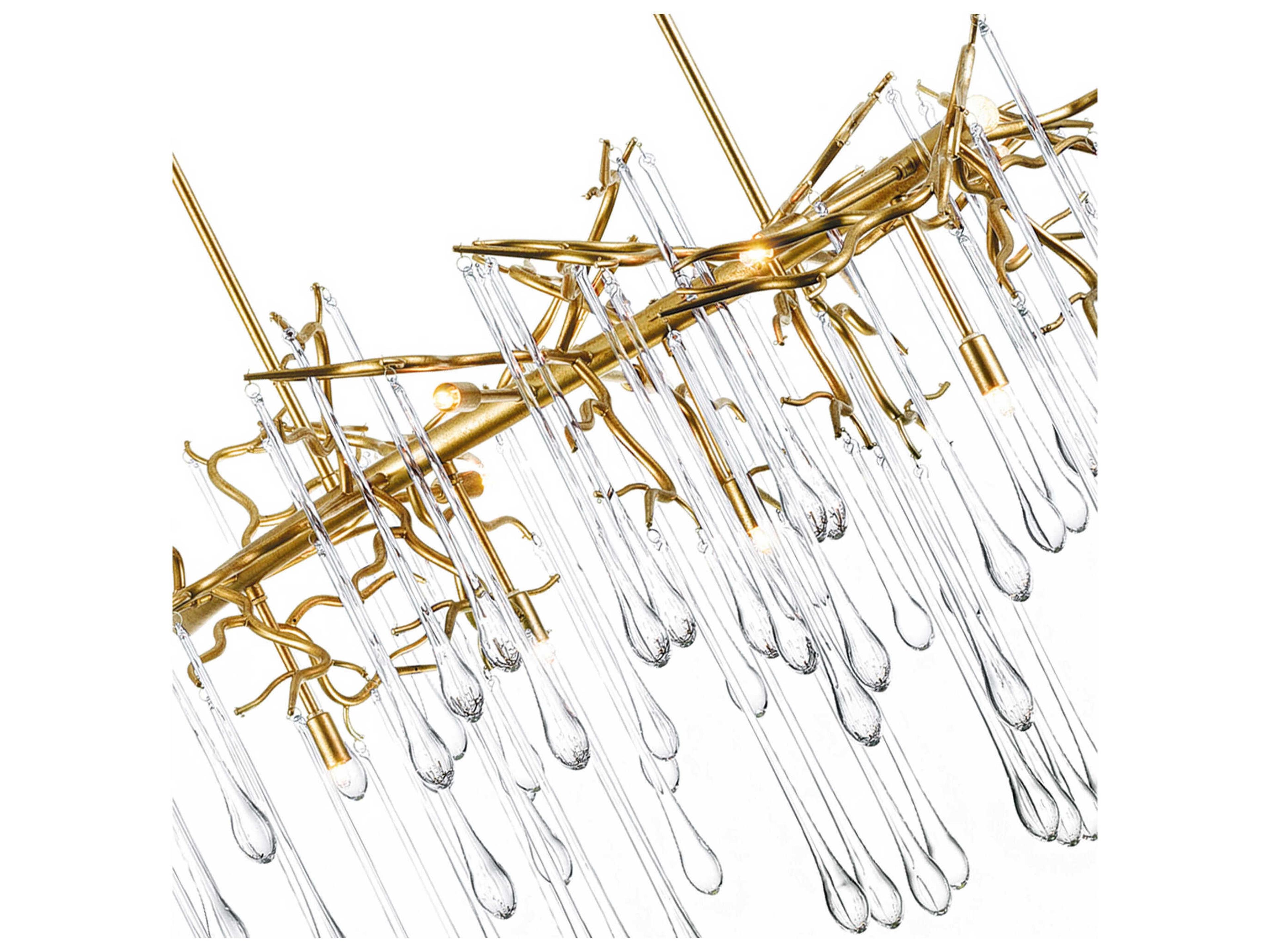 CWI Lighting Anita 10-Light Gold Leaf Island Pendant