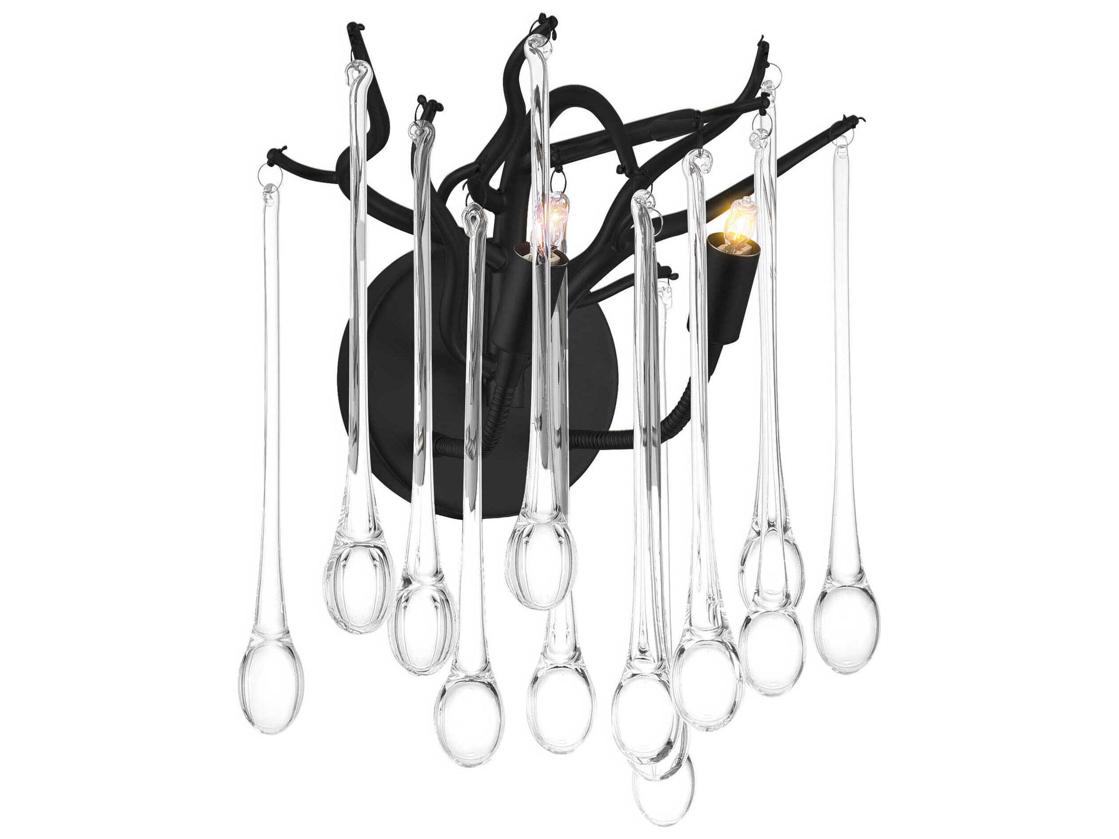 Anita 2-Light Black Vanity Light