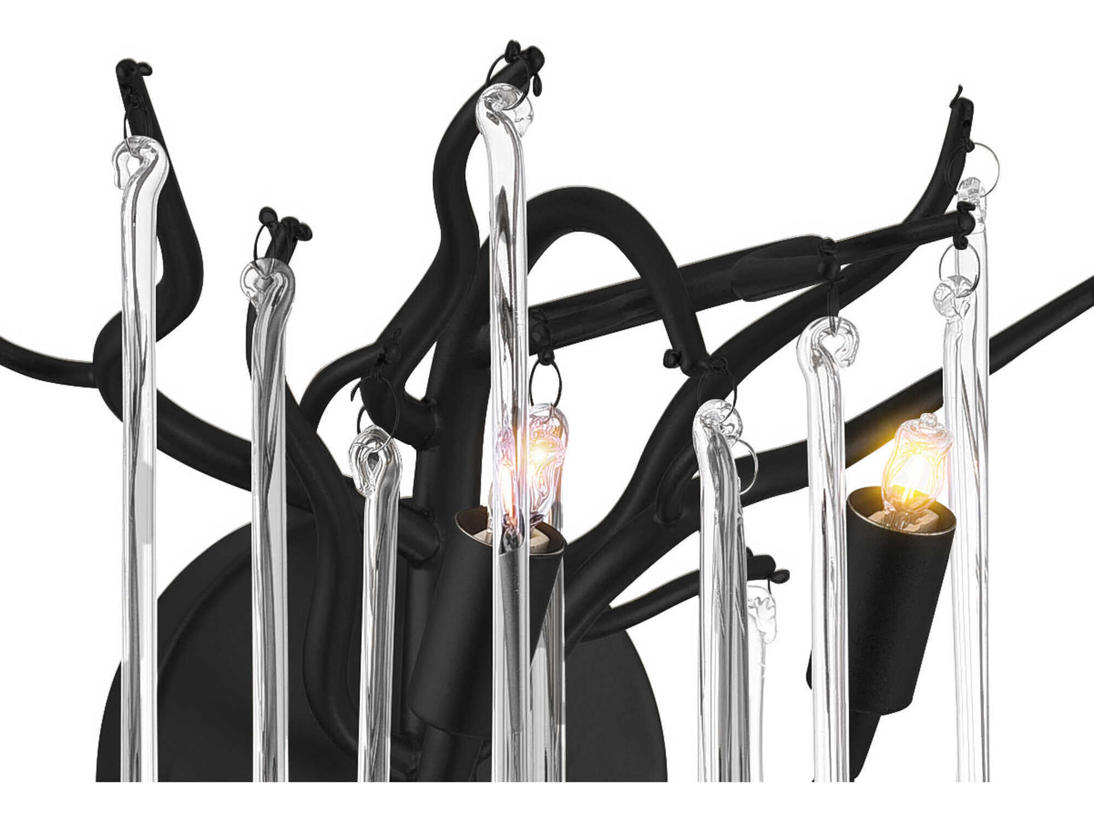 CWI Lighting Anita 2-Light Black Vanity Light