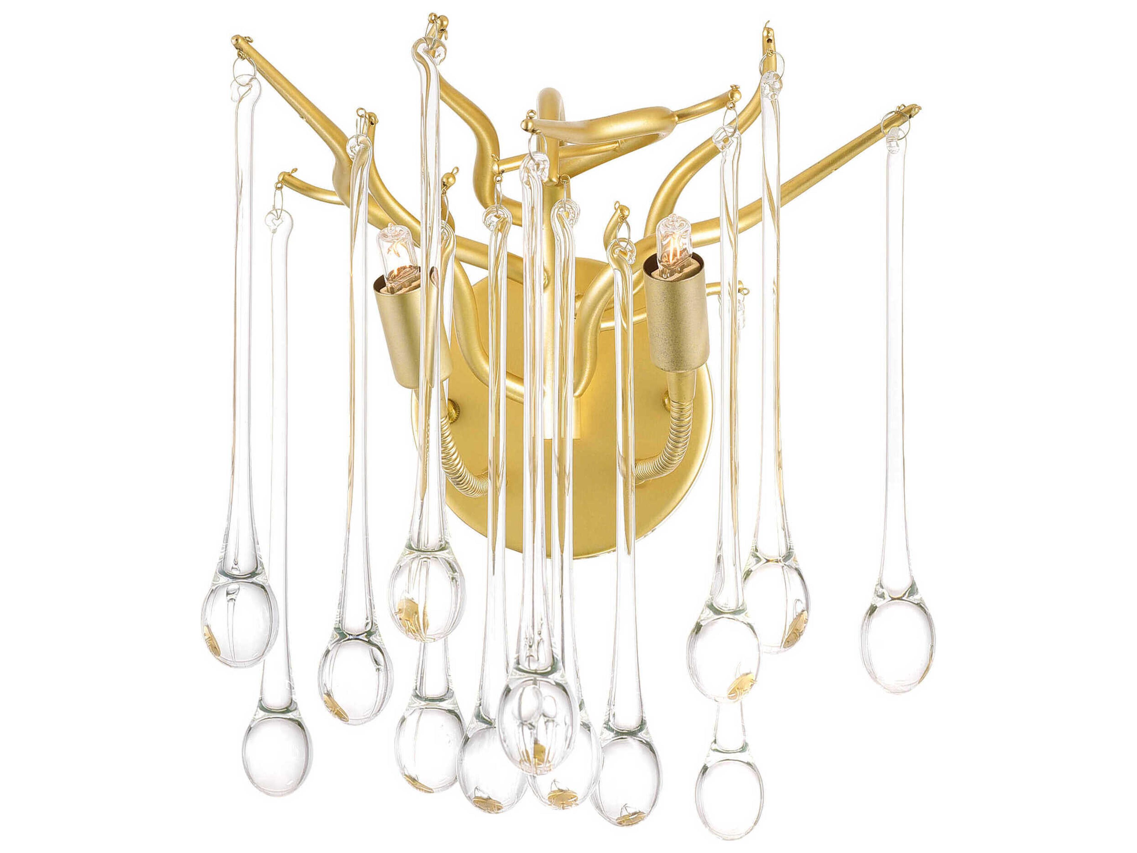 CWI Lighting Anita 2-Light Gold Leaf Vanity Light