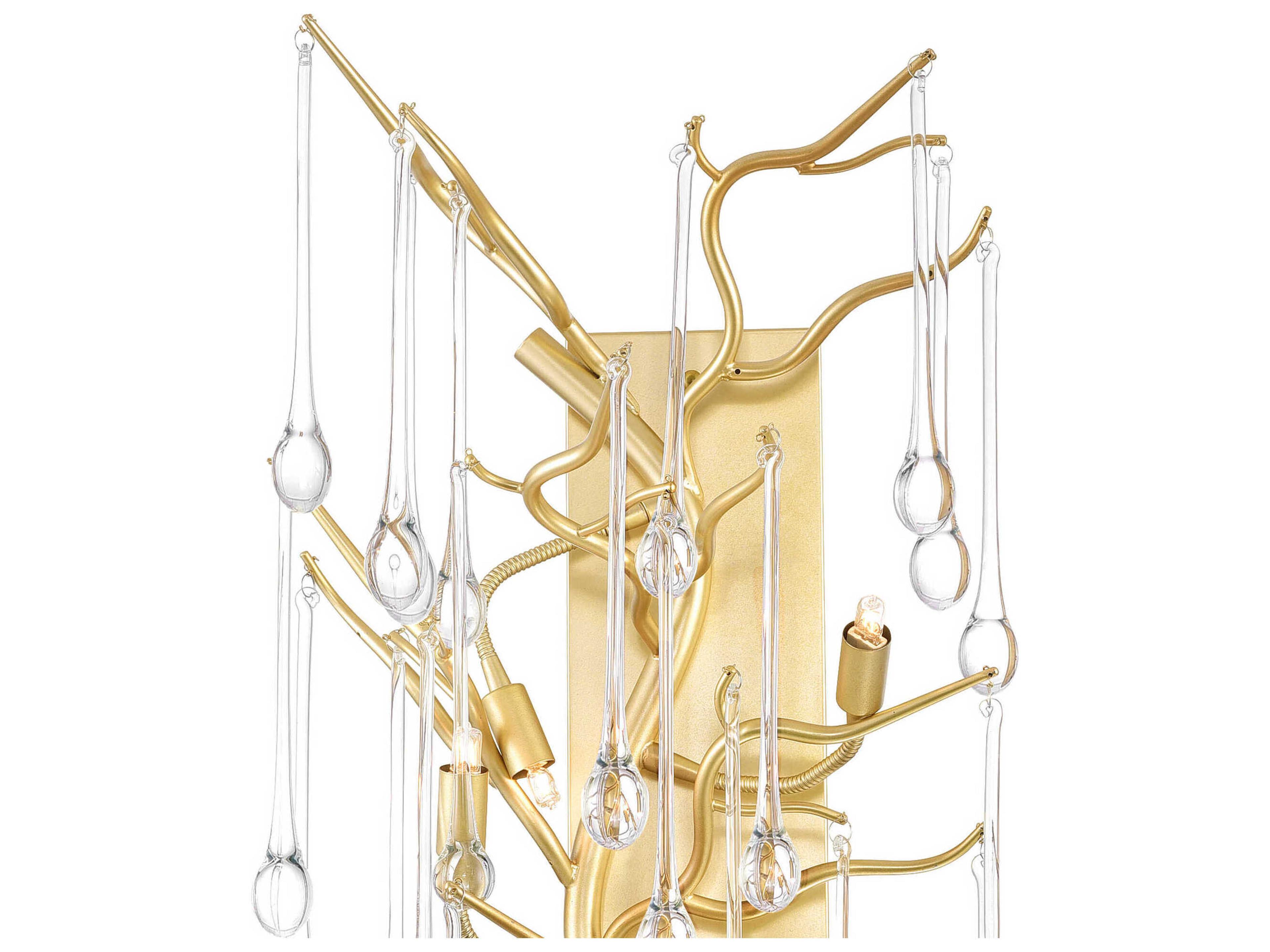 CWI Lighting Anita 3-Light Gold Leaf Vanity Light