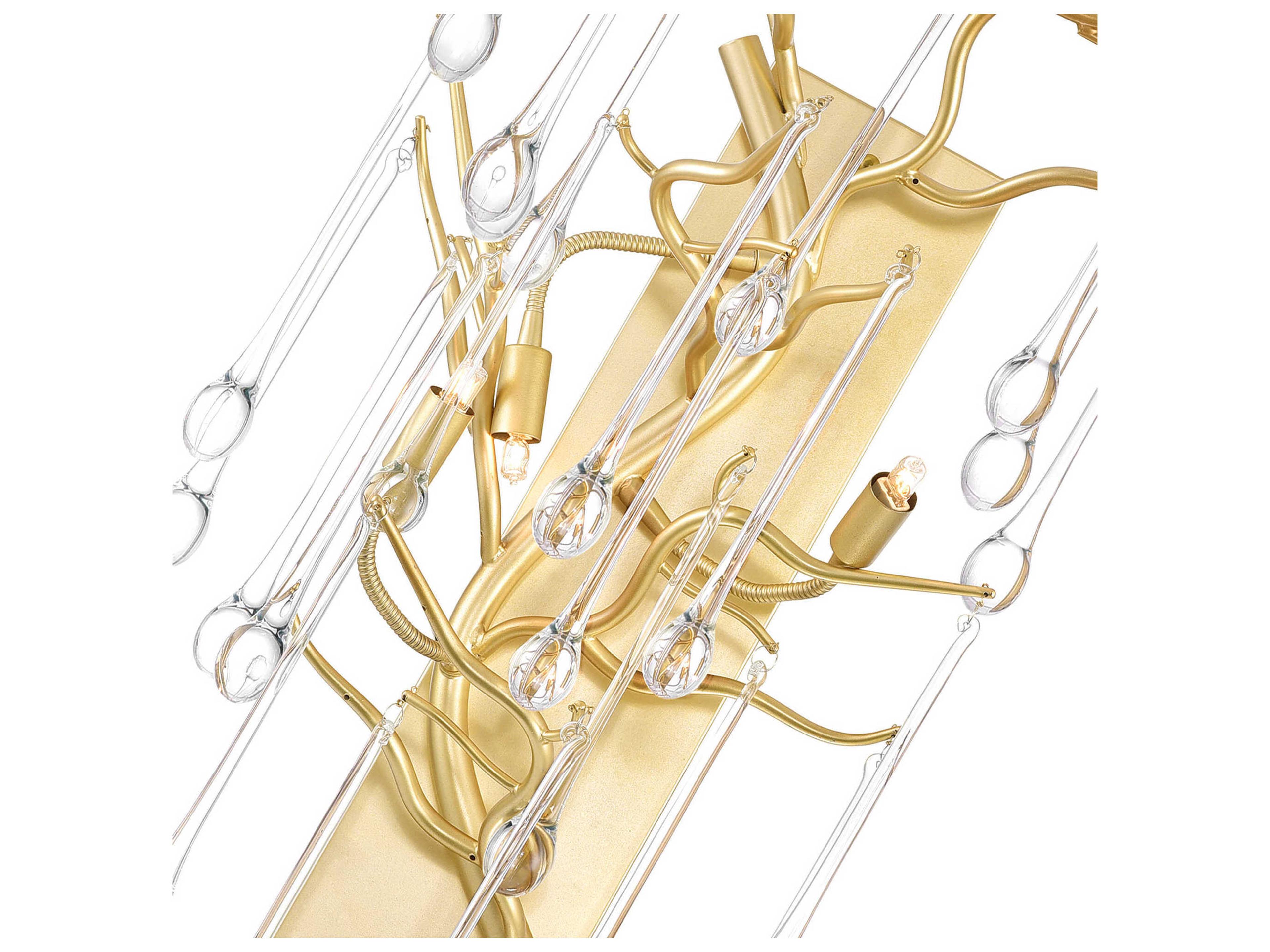 CWI Lighting Anita 3-Light Gold Leaf Vanity Light