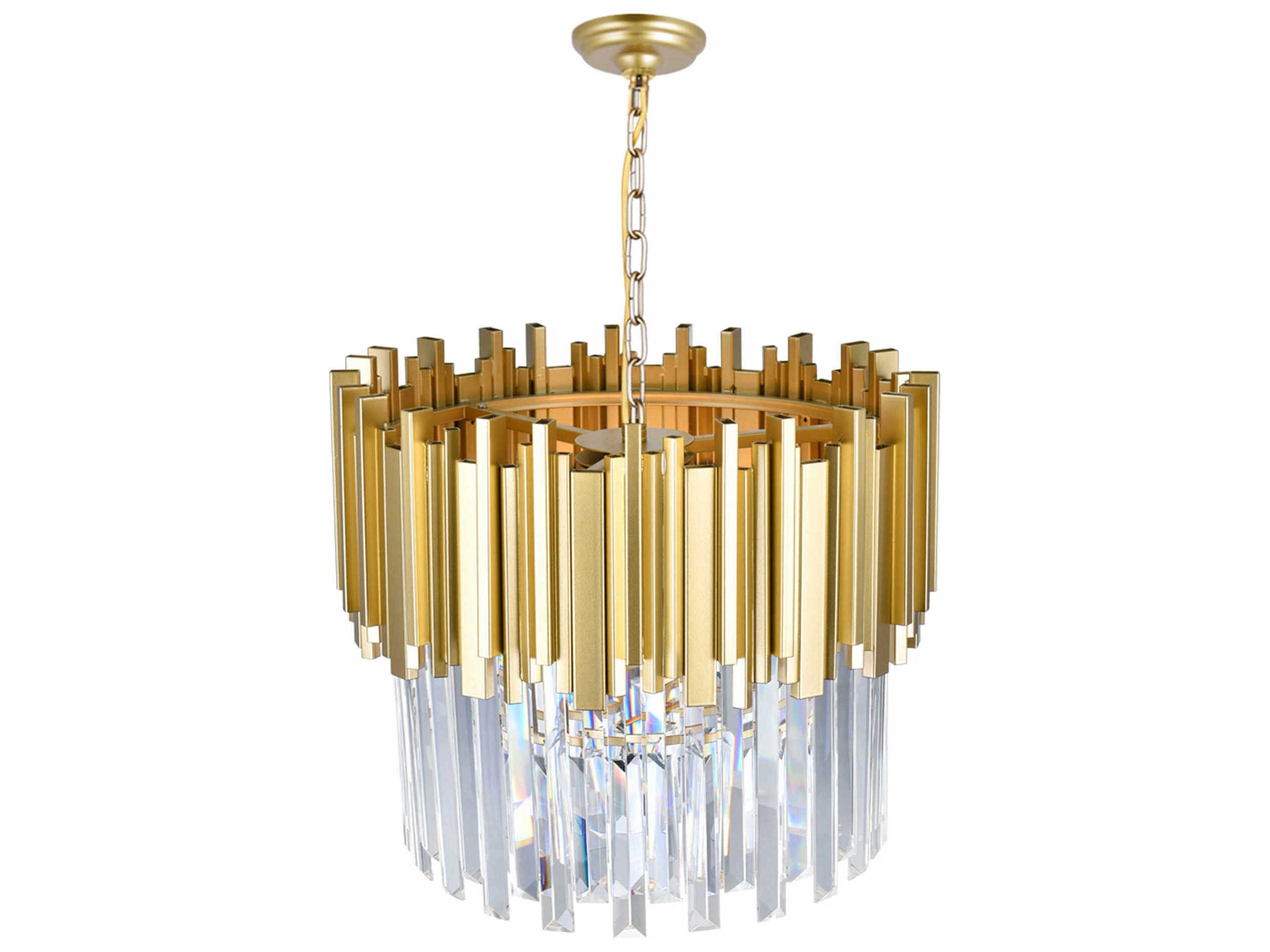 CWI Lighting Deco 4-Light Medallion Gold Chandelier