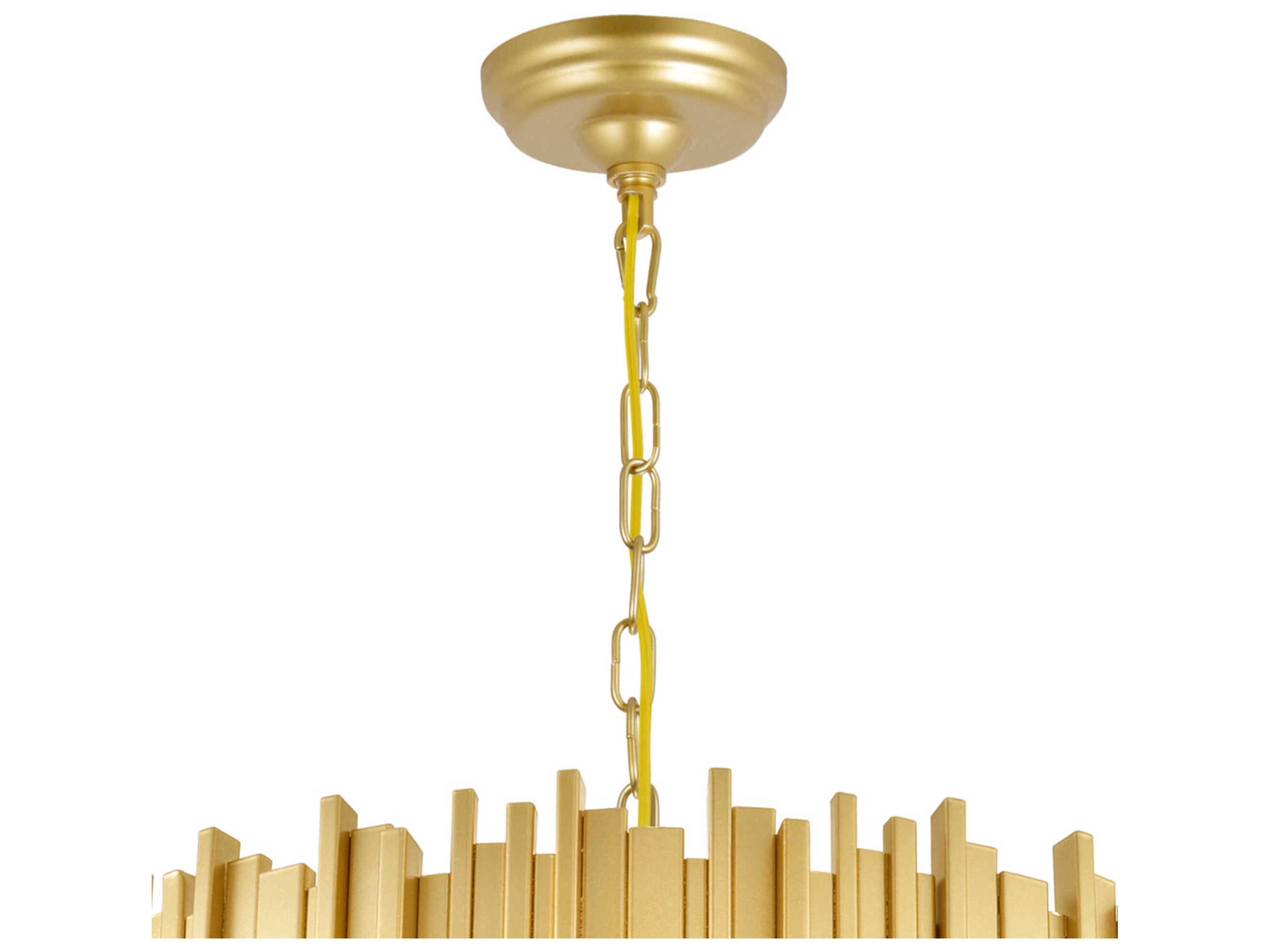 CWI Lighting Deco 7-Light Medallion Gold Chandelier