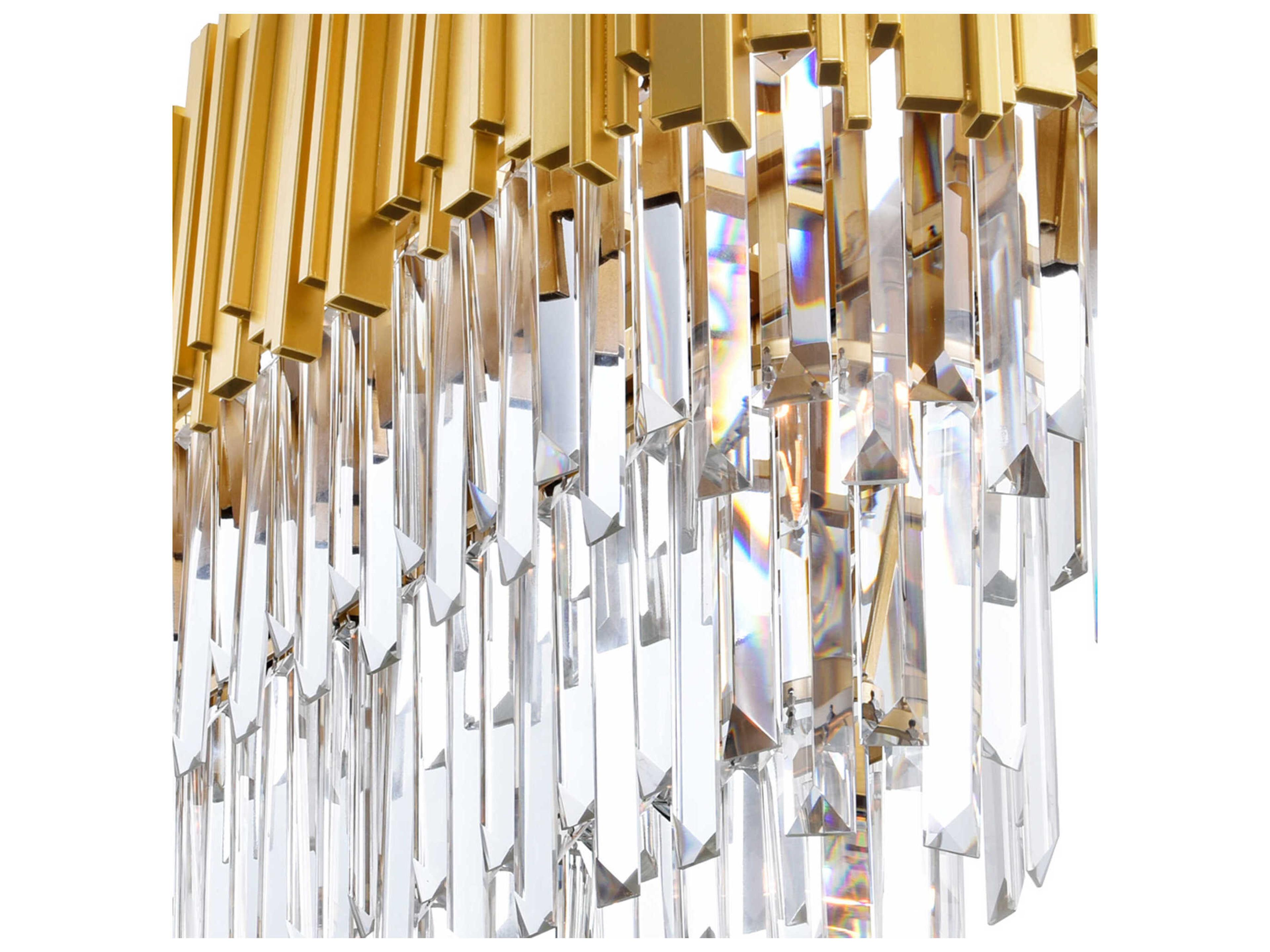 CWI Lighting Deco 9-Light Medallion Gold Linear Island Pendant