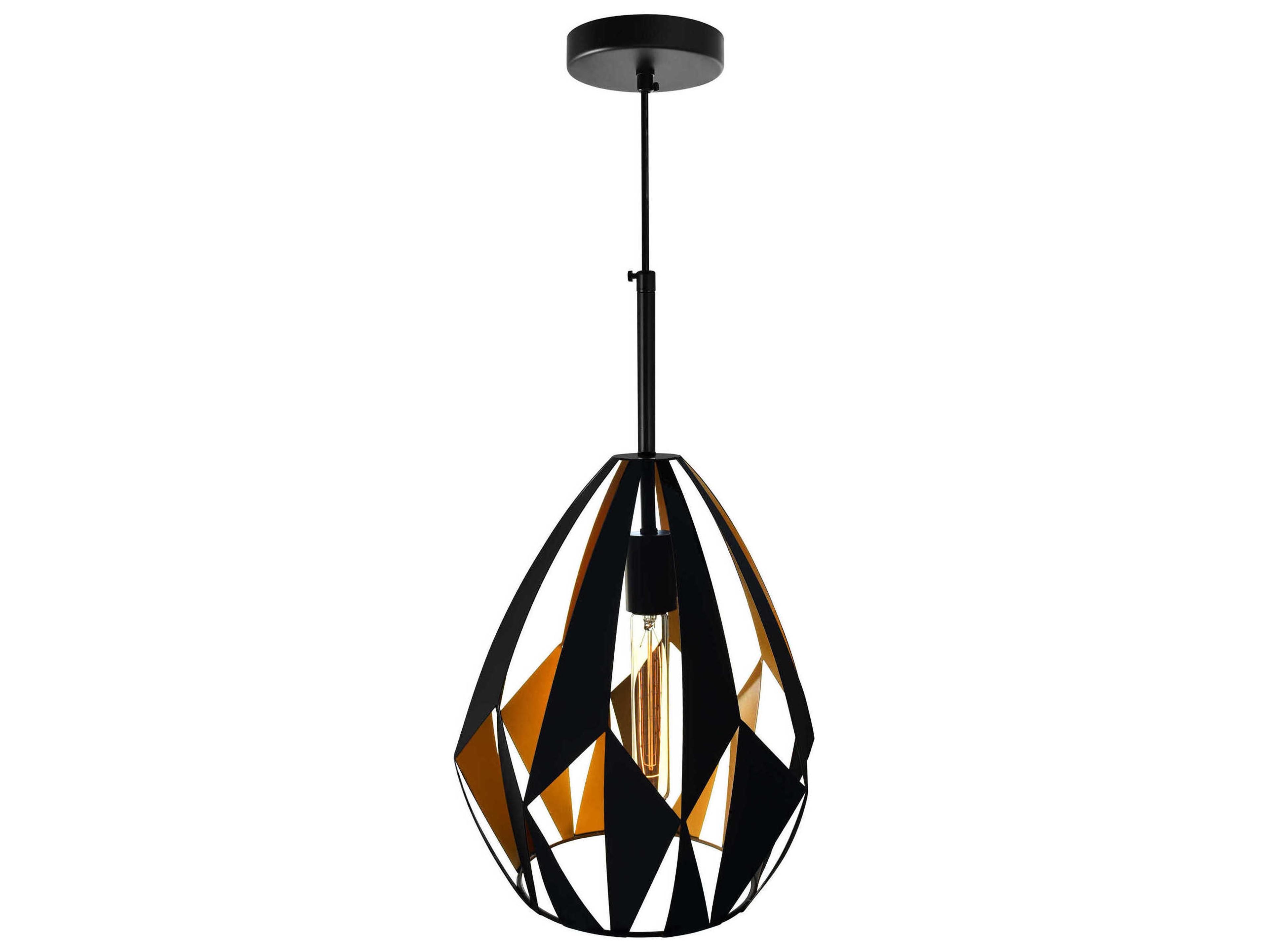 CWI Lighting Oxide 1-Light Black Copper Geometric Pendant