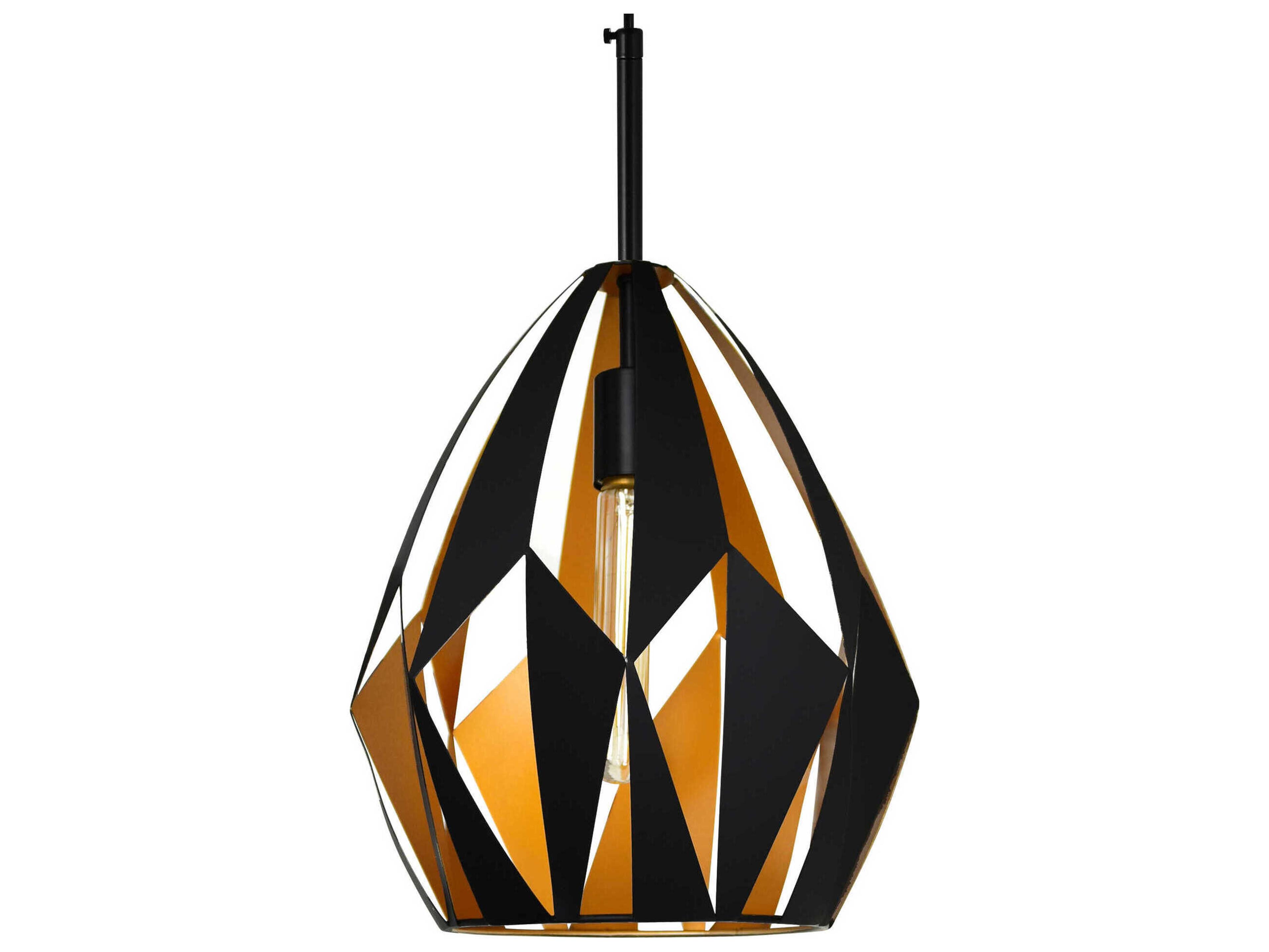 CWI Lighting Oxide 1-Light Black Copper Geometric Pendant