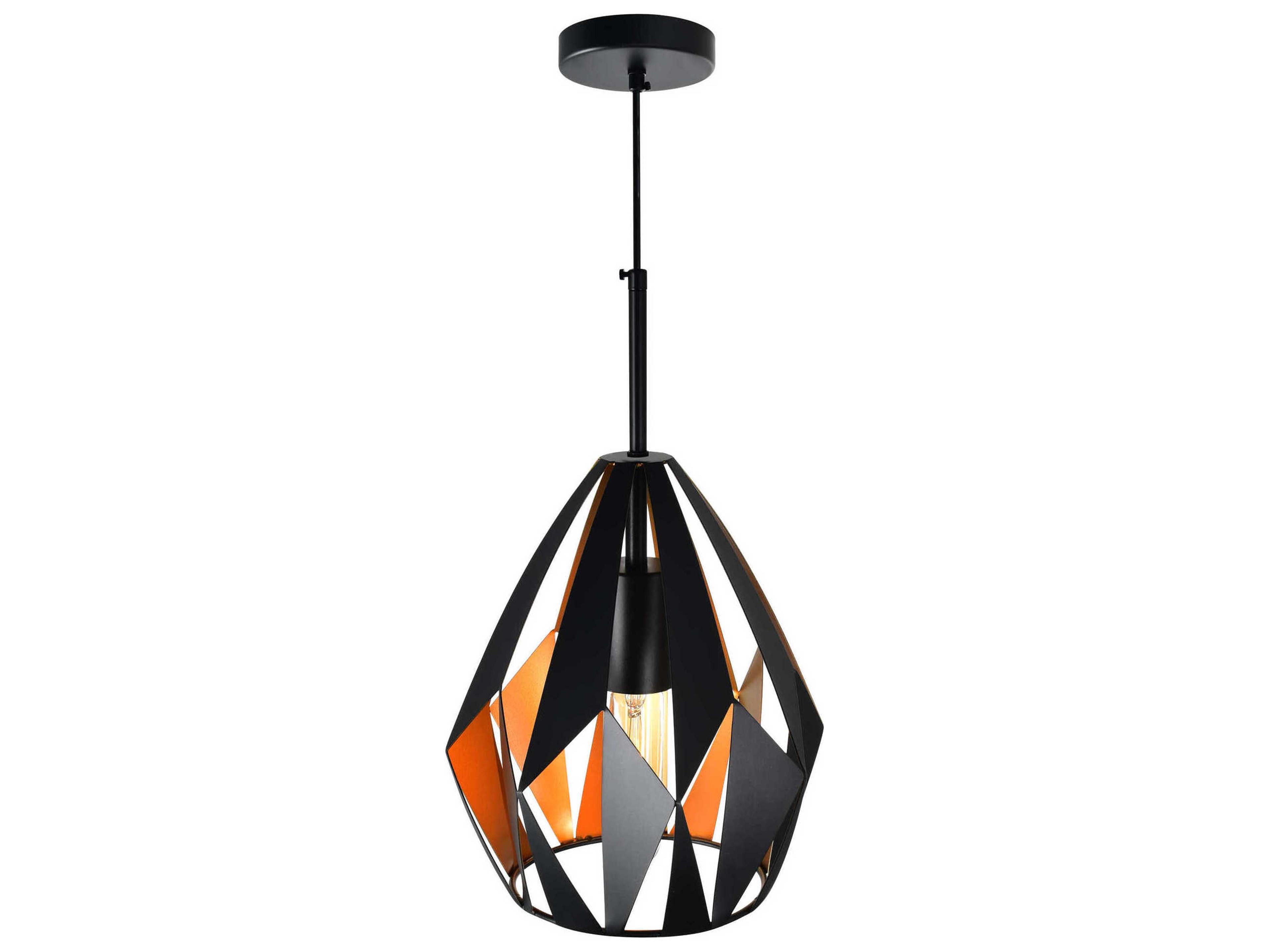 CWI Lighting Oxide 1-Light Black Copper Geometric Pendant
