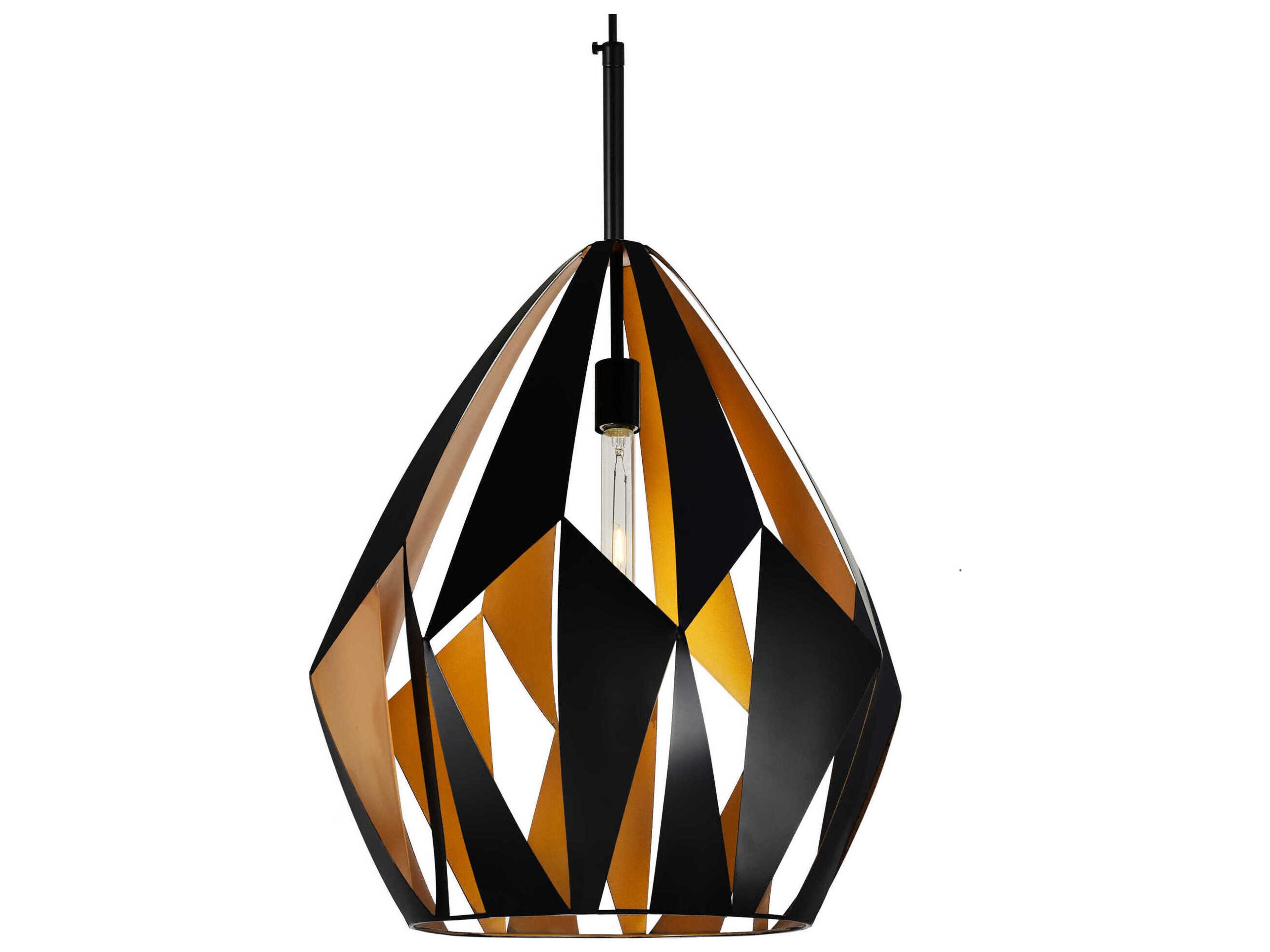 CWI Lighting Oxide 1-Light Black Copper Geometric Pendant