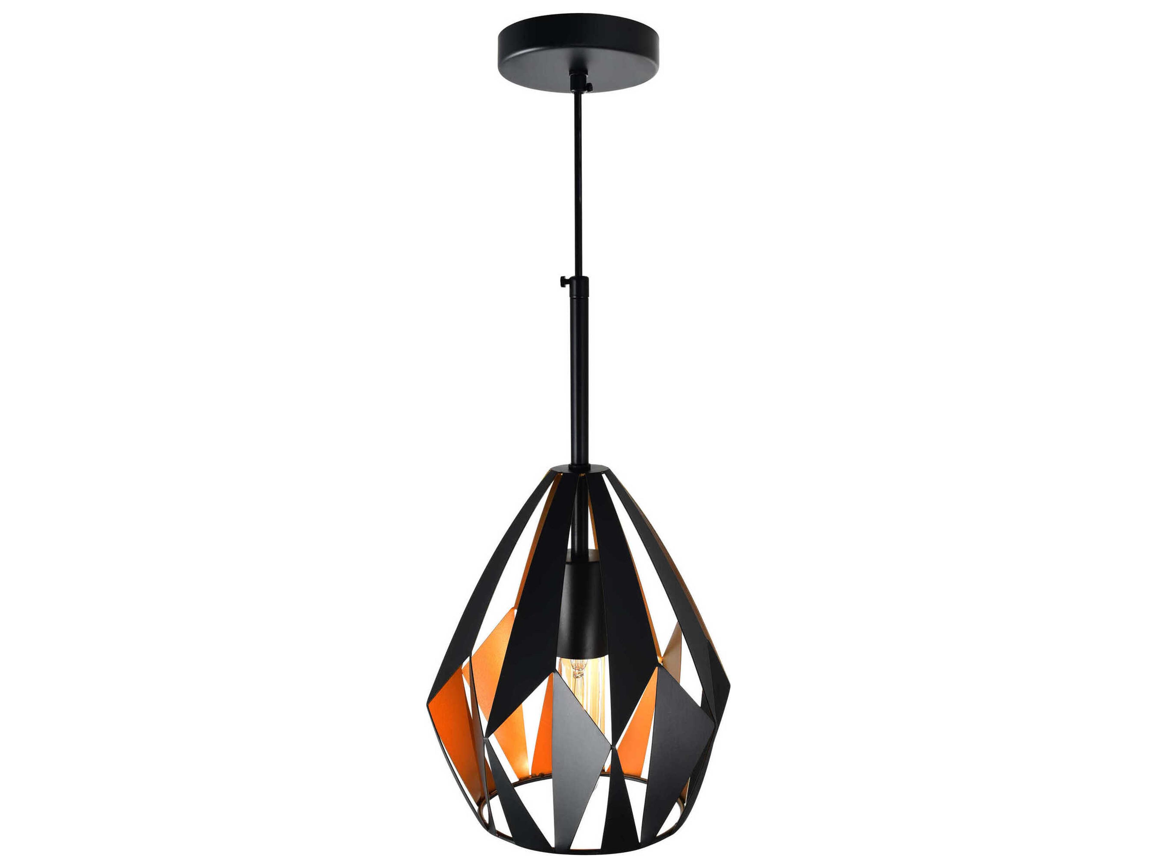 CWI Lighting Oxide 1-Light Black Copper Geometric Mini Pendant