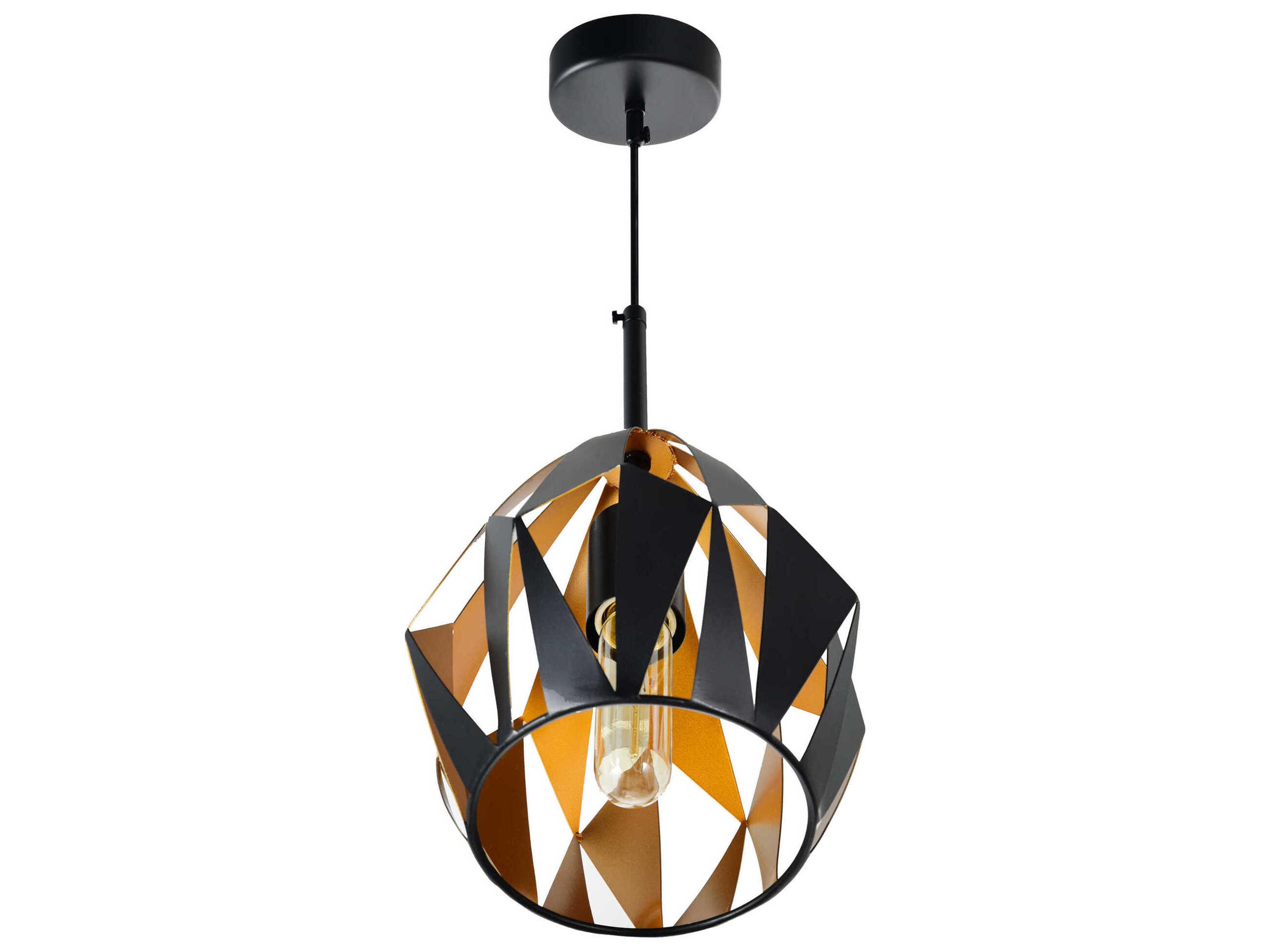 CWI Lighting Oxide 1-Light Black Copper Geometric Mini Pendant