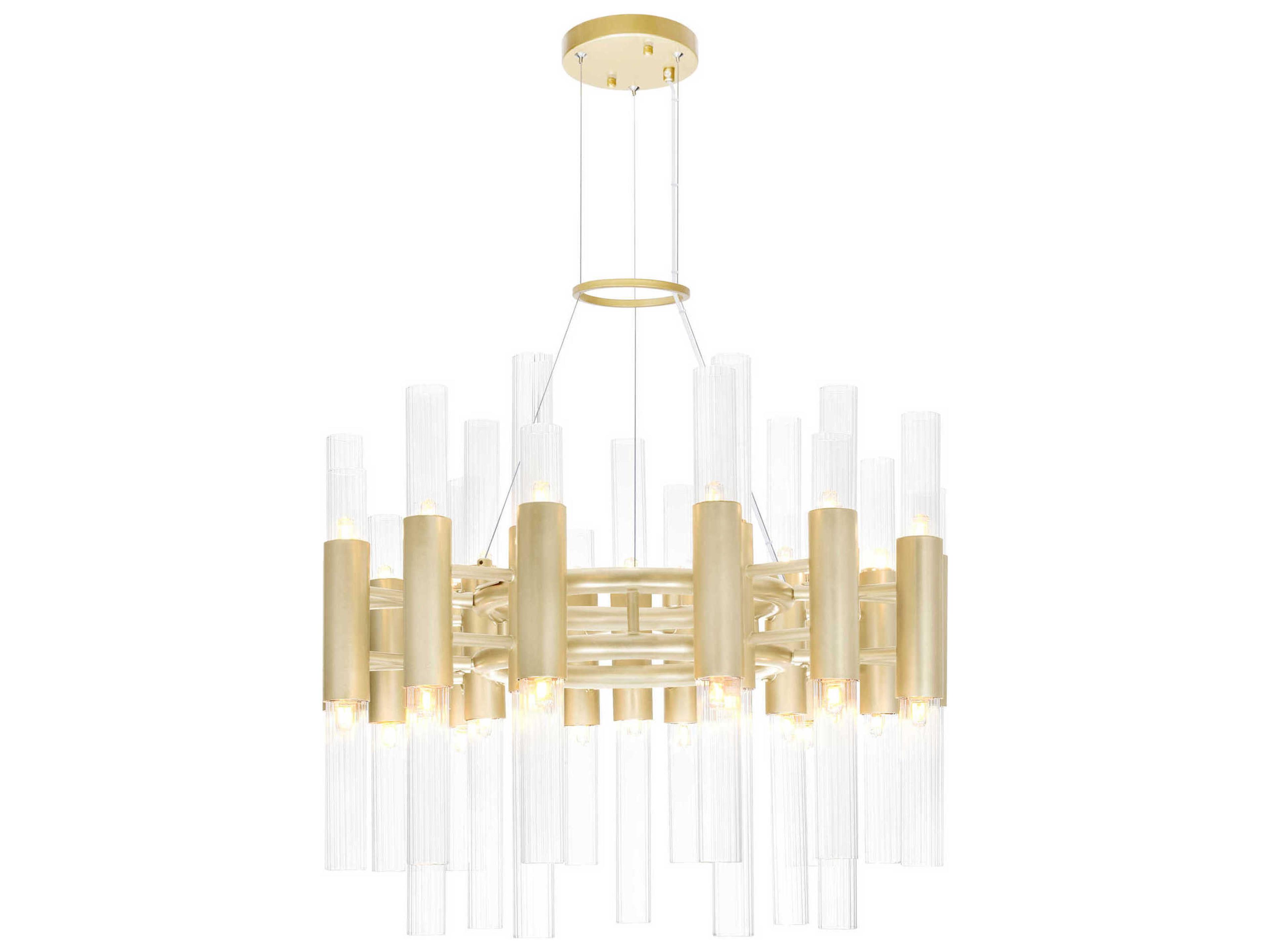 Orgue 42-Light Satin Gold Linear Chandelier