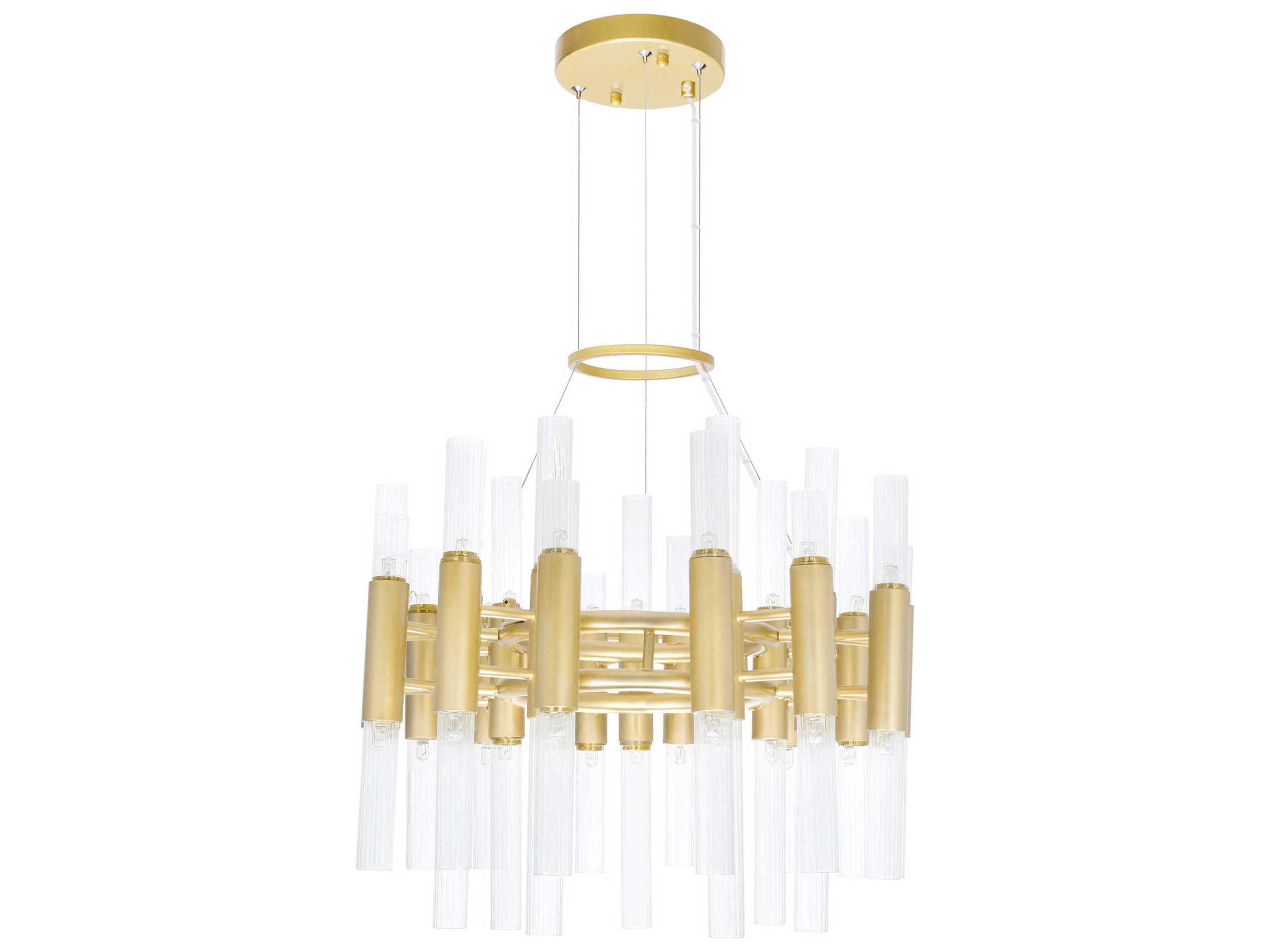 CWI Lighting Orgue 42-Light Satin Gold Linear Chandelier