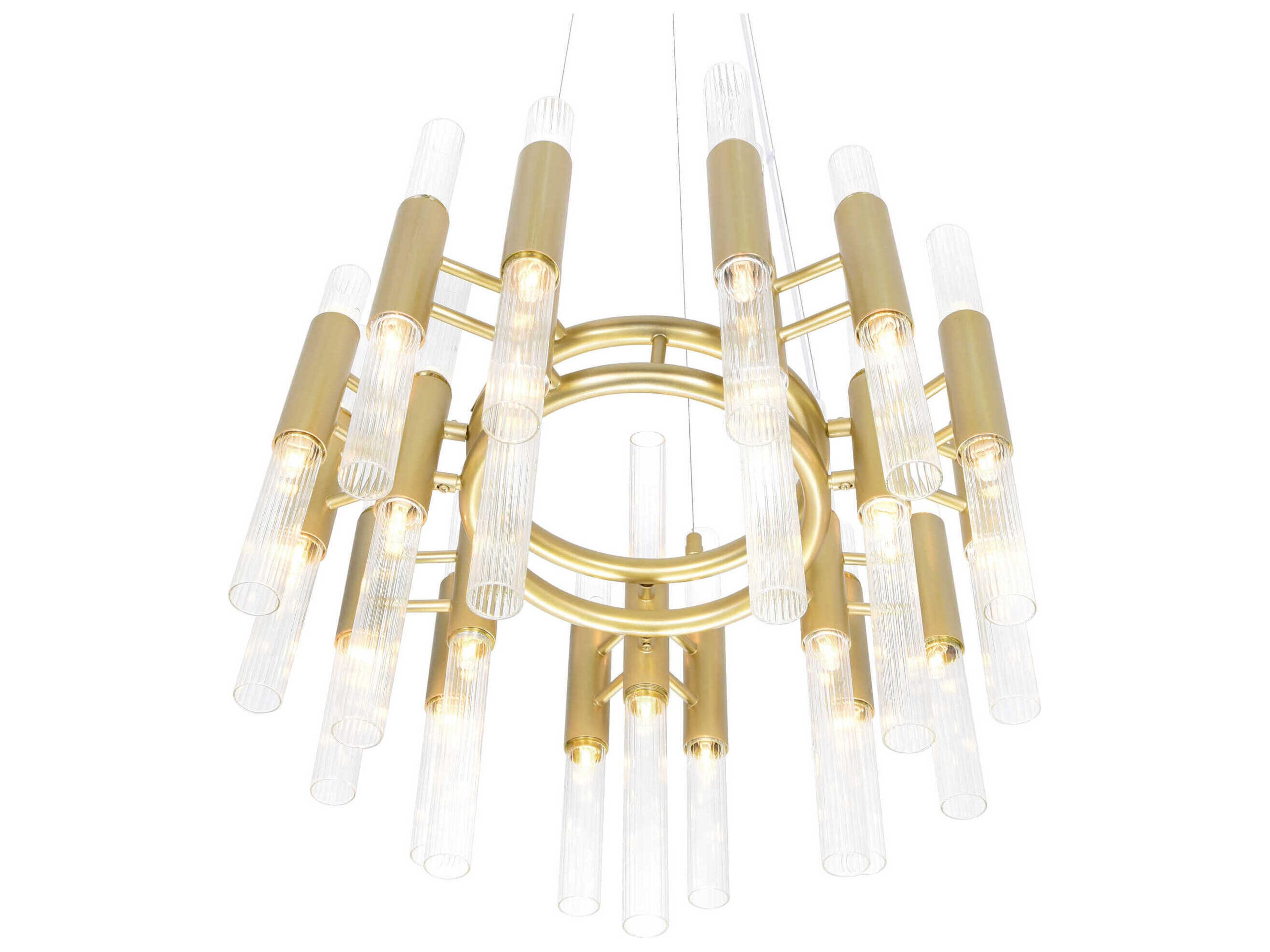 CWI Lighting Orgue 42-Light Satin Gold Linear Chandelier