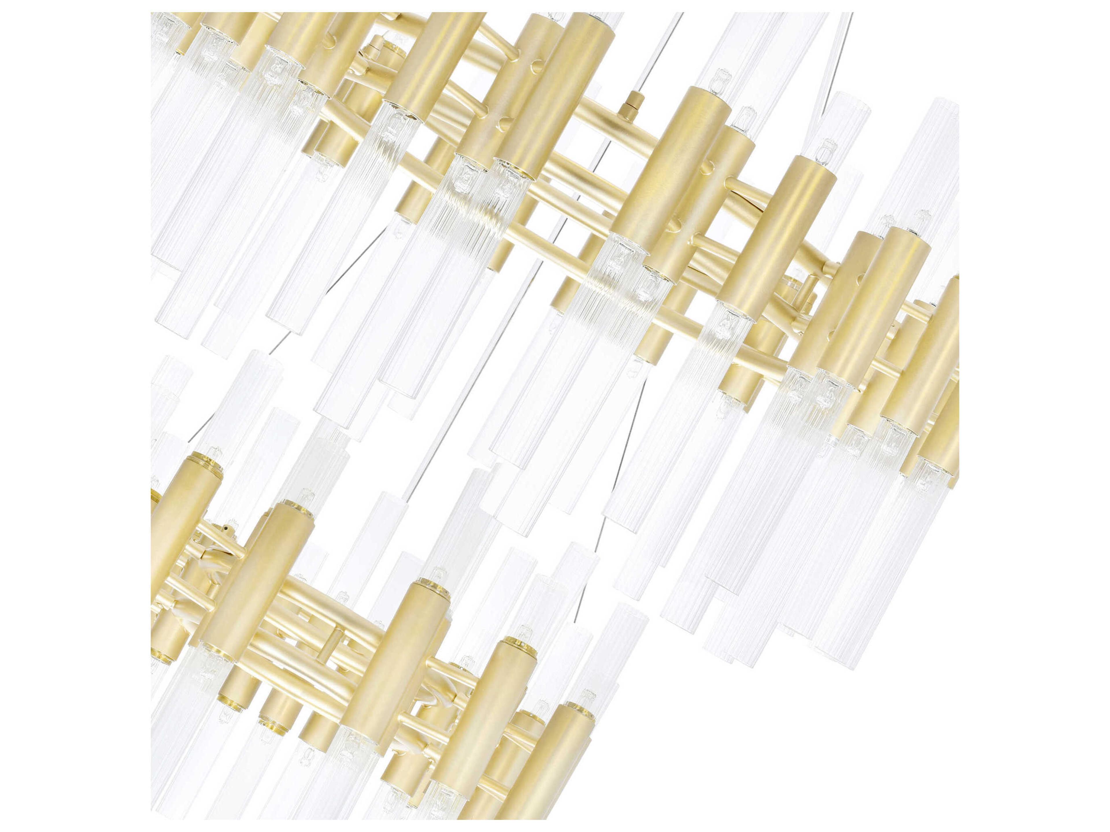 CWI Lighting Orgue 123-Light Satin Gold Linear Tiered Chandelier