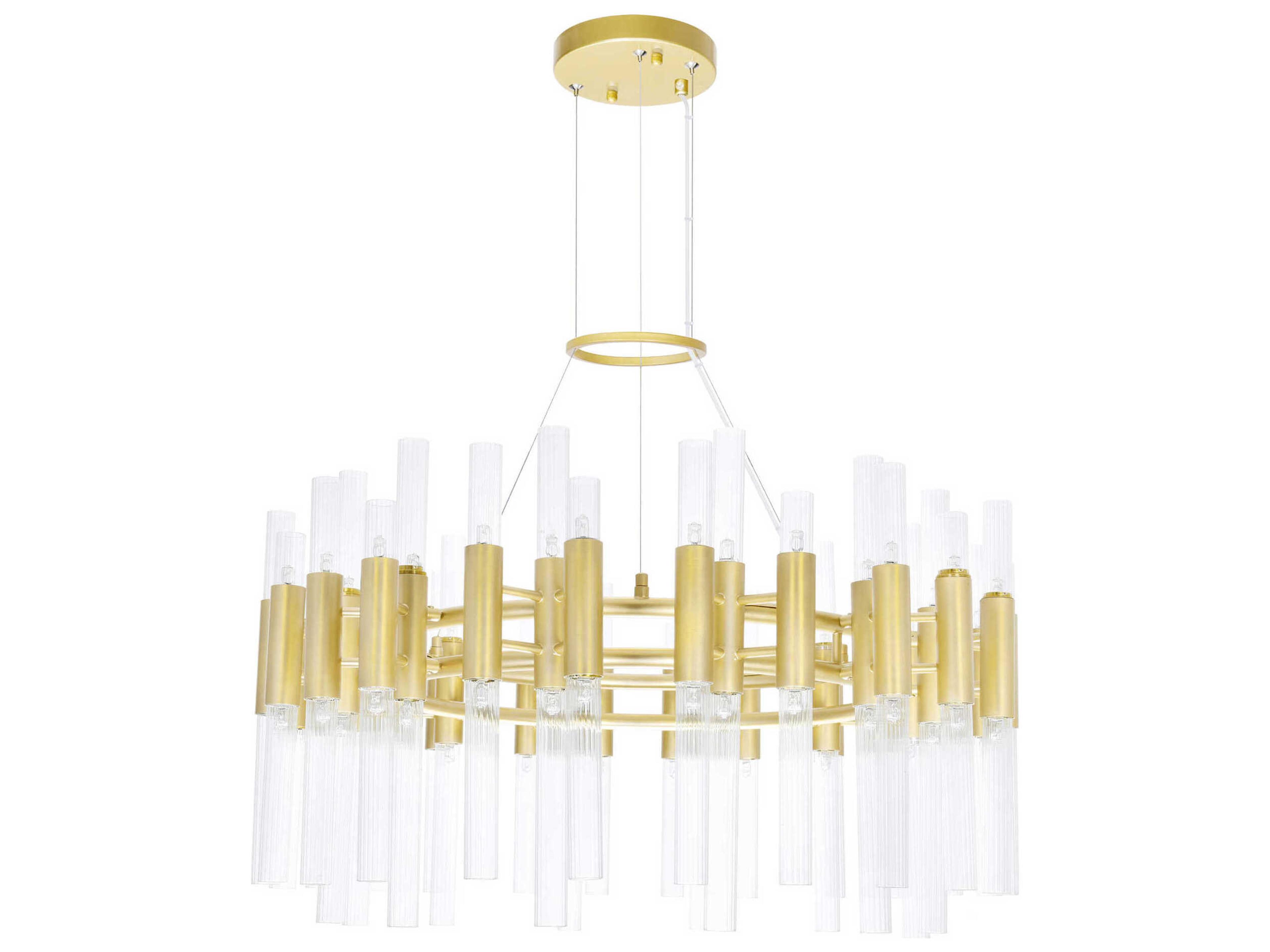 CWI Lighting Orgue 72-Light Satin Gold Linear Chandelier