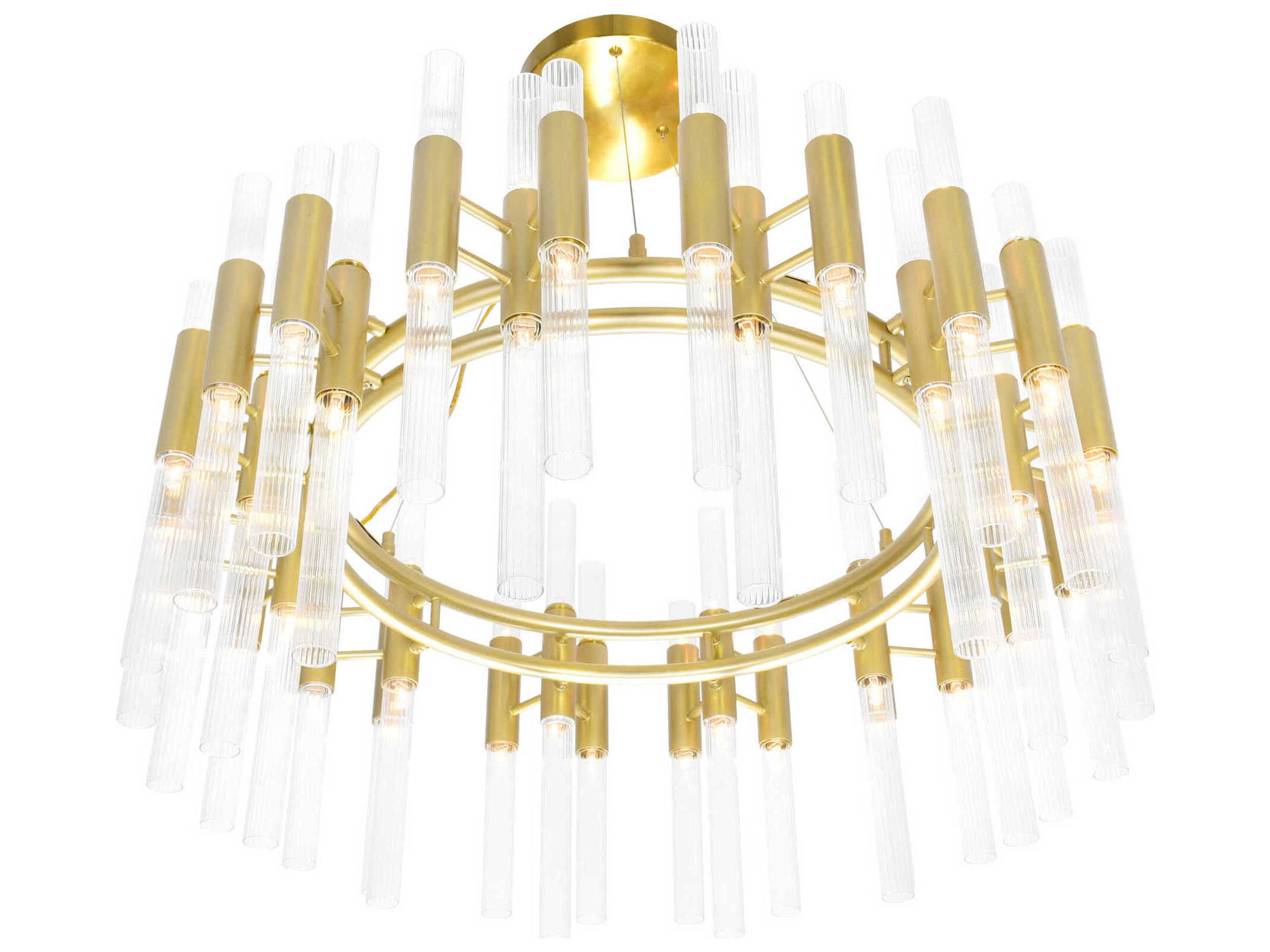 CWI Lighting Orgue 72-Light Satin Gold Linear Chandelier