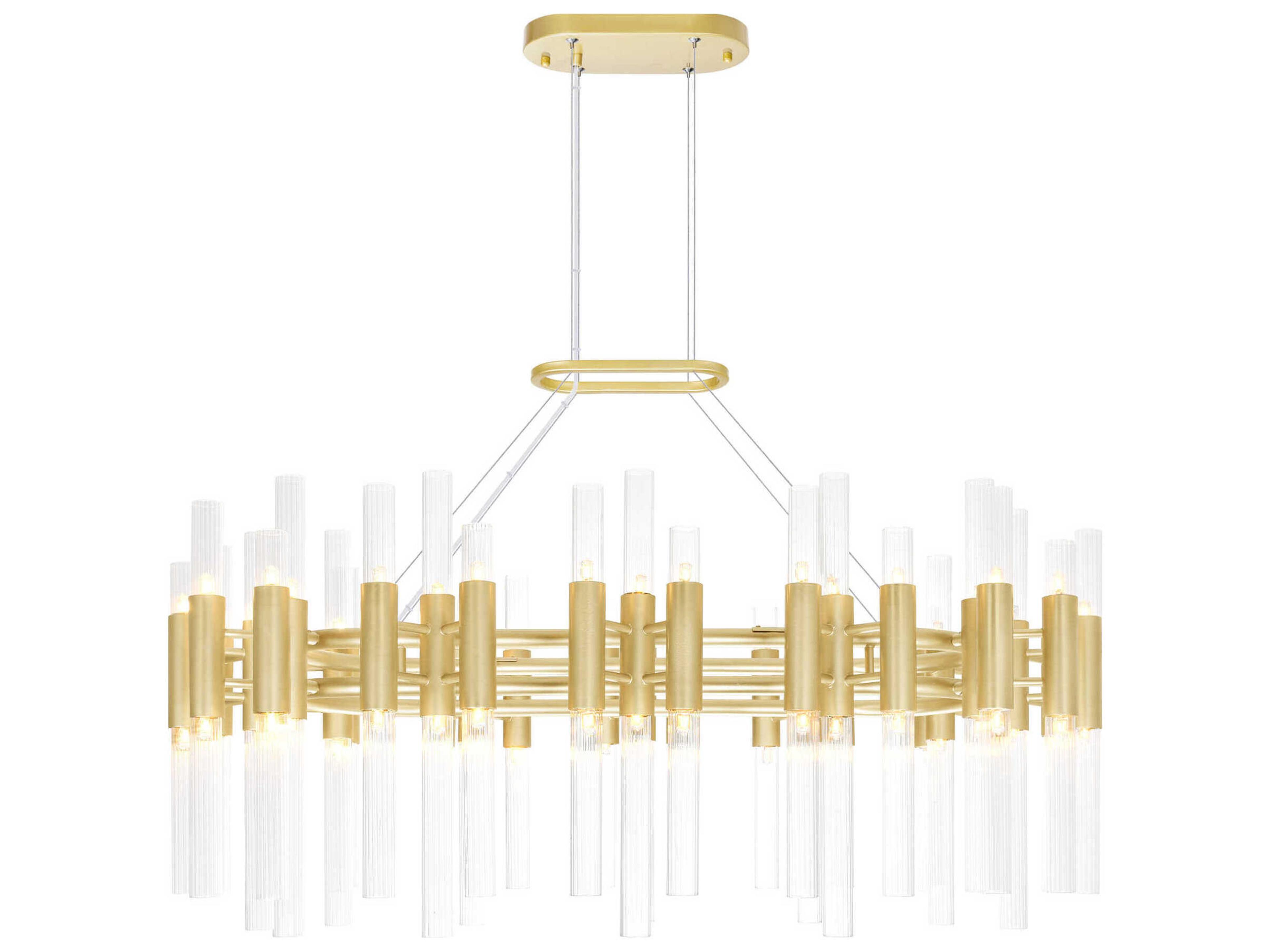 Orgue 72-Light Satin Gold Linear Island Pendant