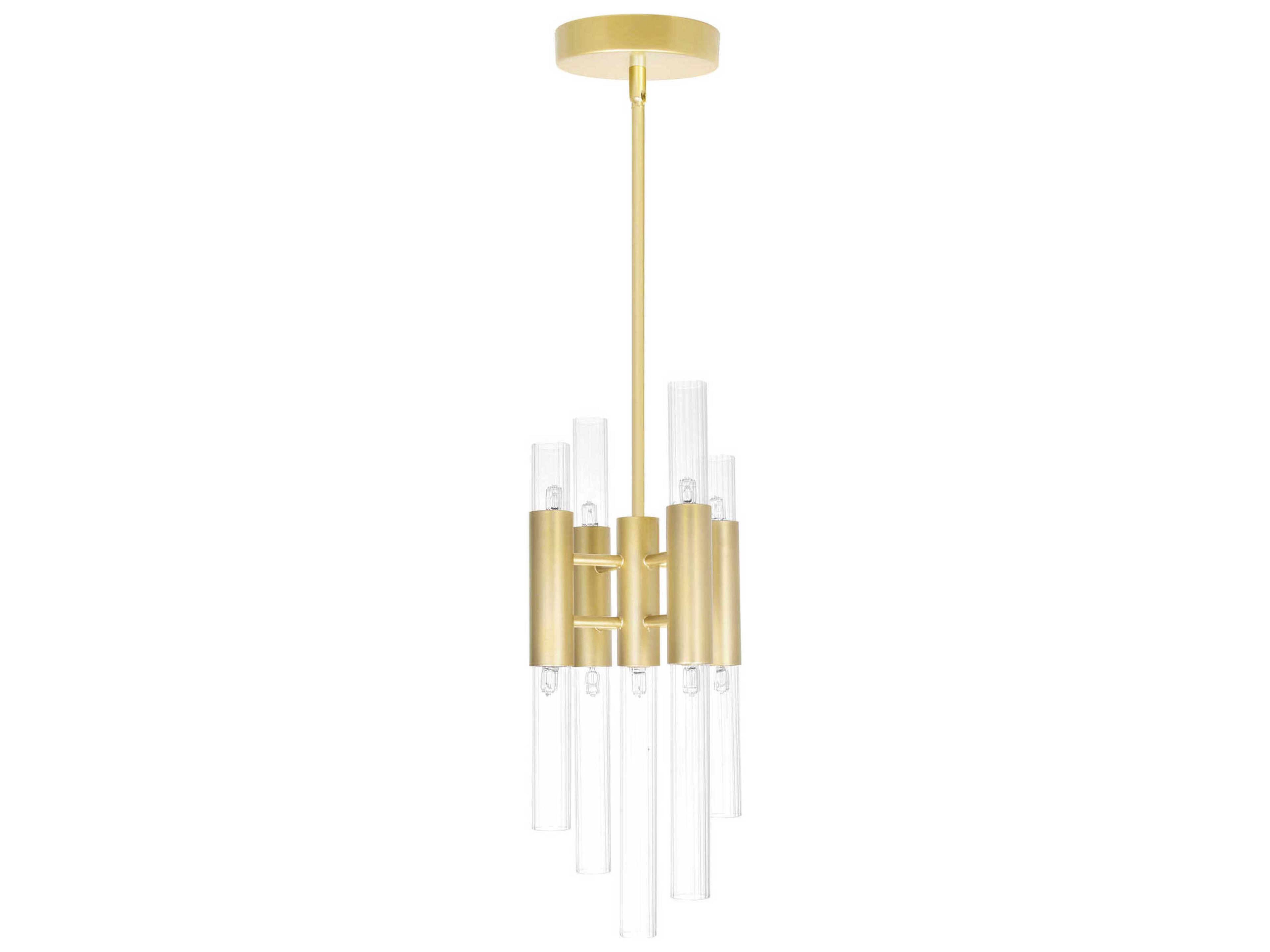 CWI Lighting Orgue 9-Light Satin Gold Linear Mini Pendant