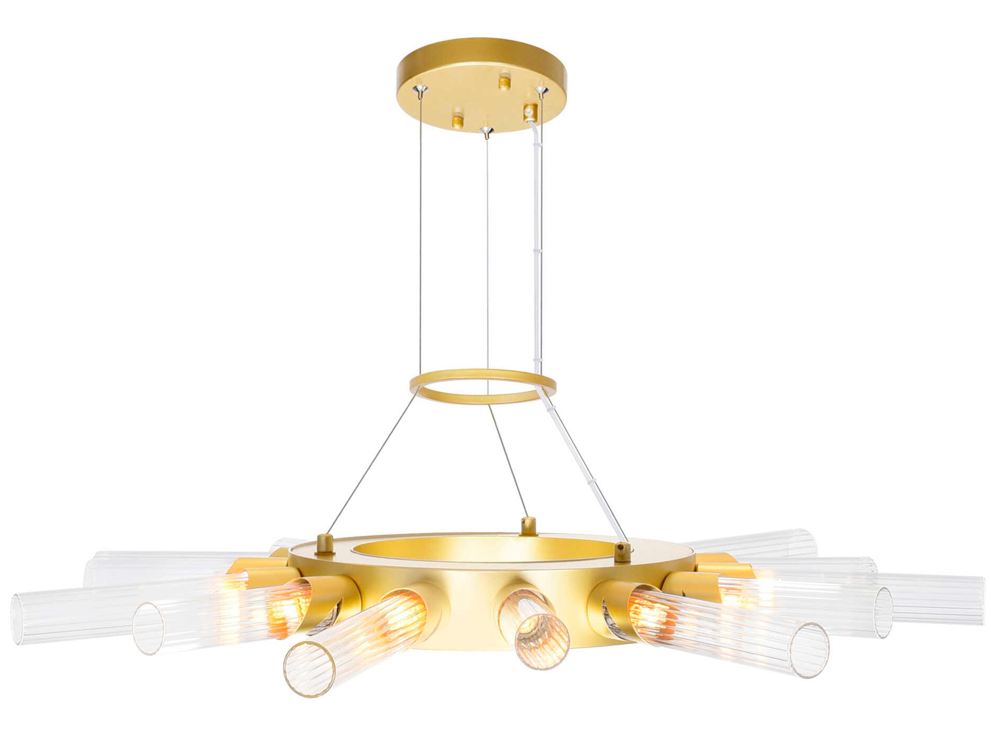 CWI Lighting Collar 14-Light Satin Gold Chandelier