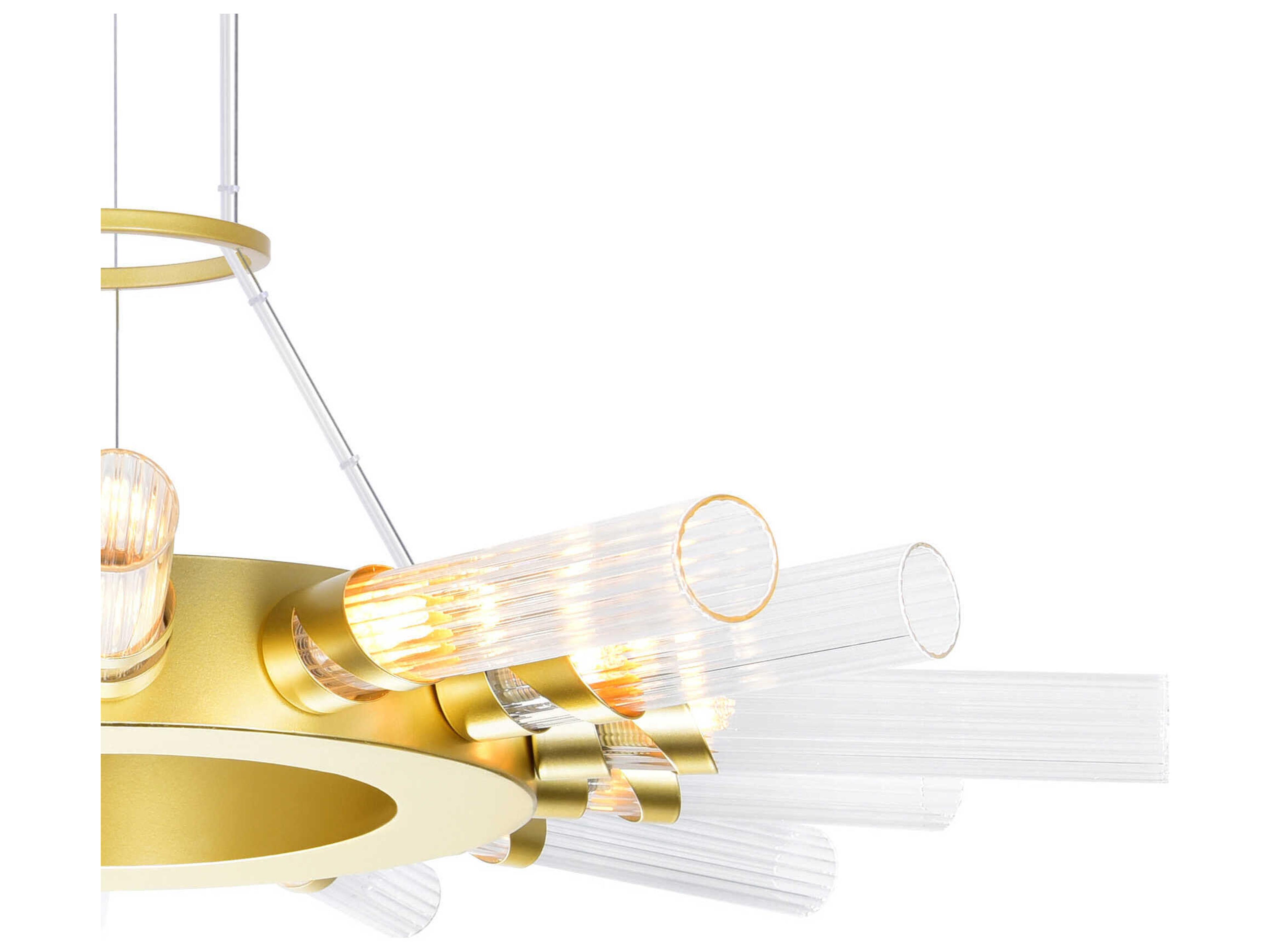 CWI Lighting Collar 14-Light Satin Gold Chandelier