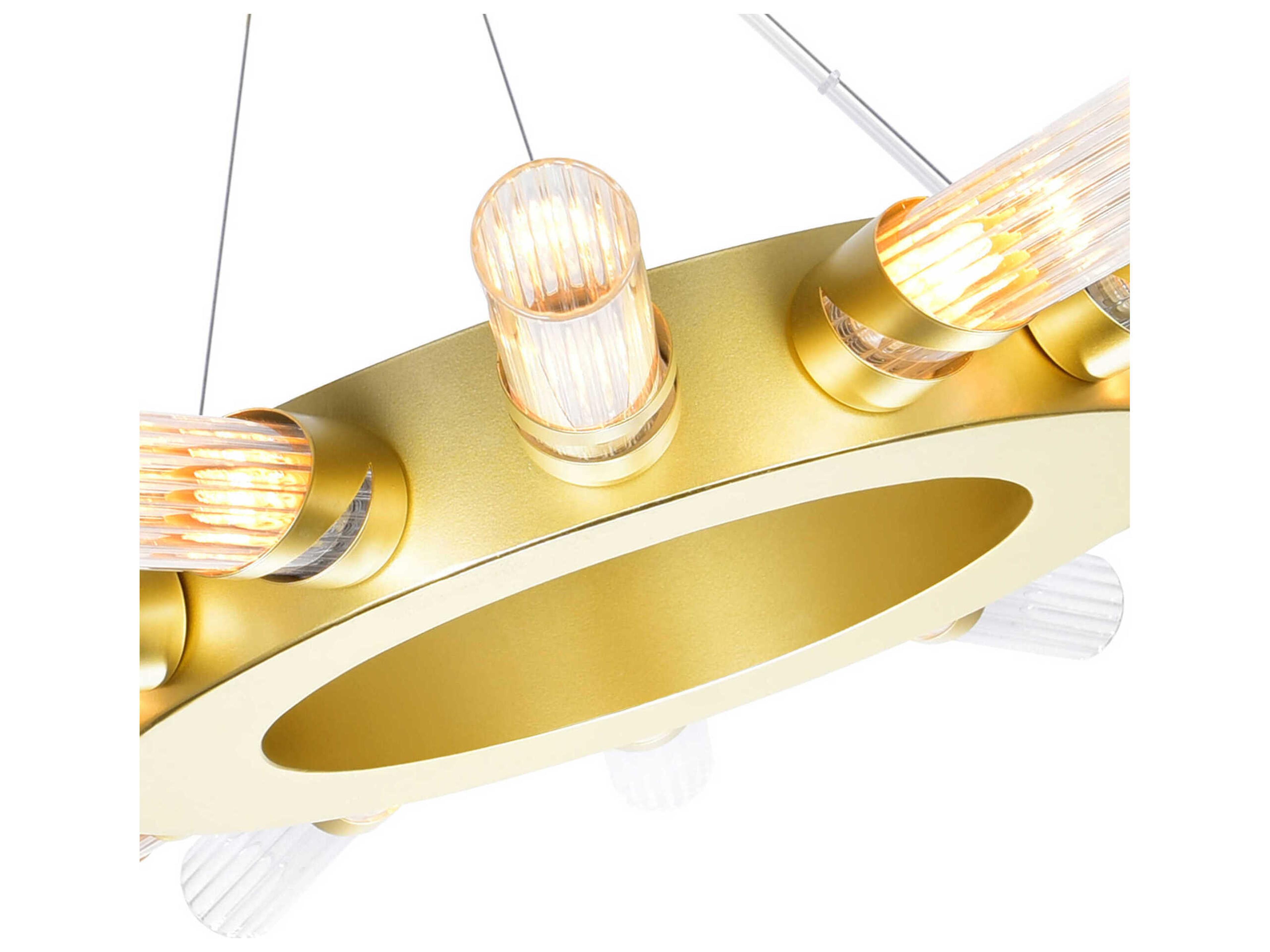 CWI Lighting Collar 14-Light Satin Gold Chandelier