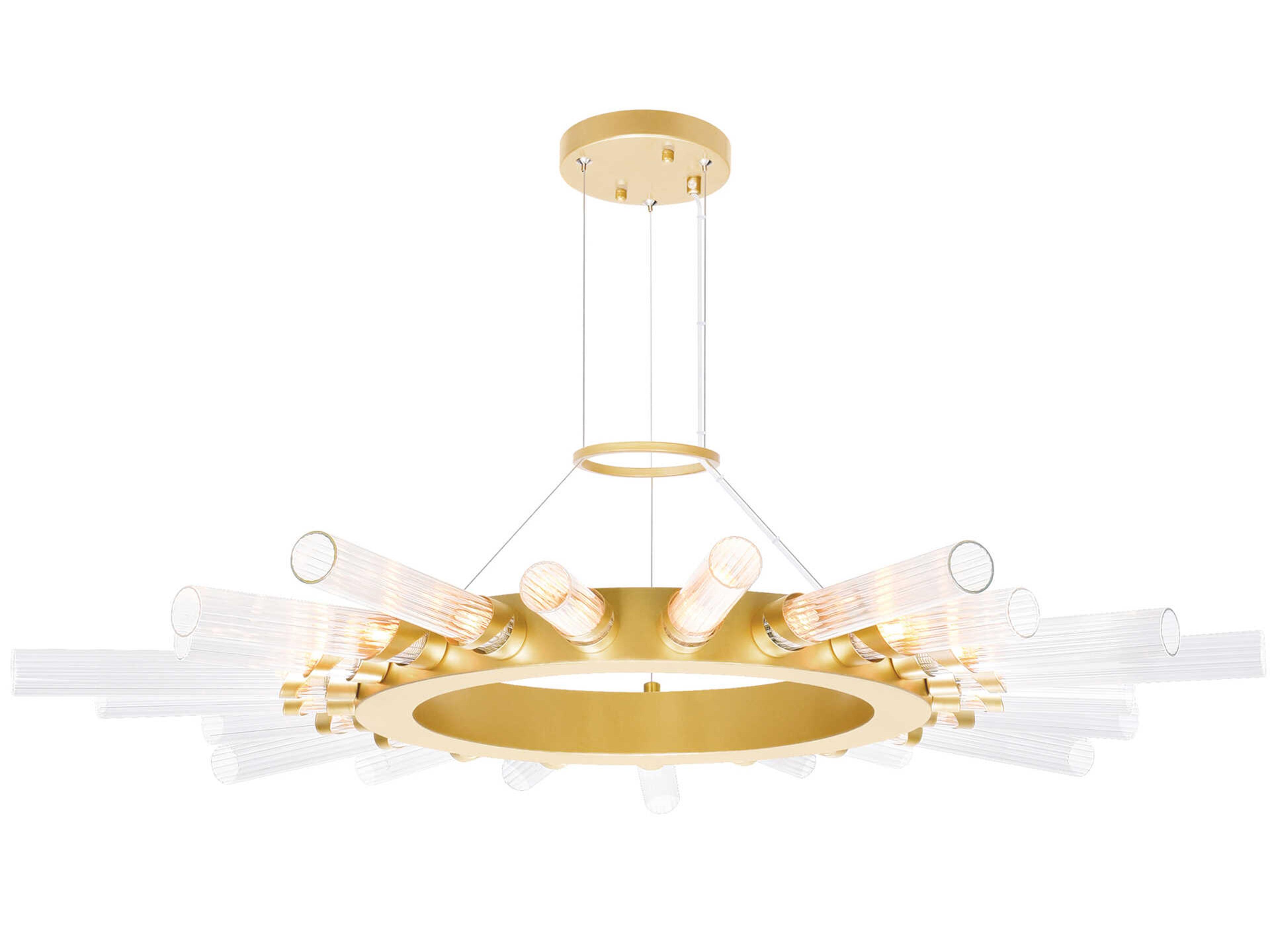 Collar 21-Light Satin Gold Chandelier