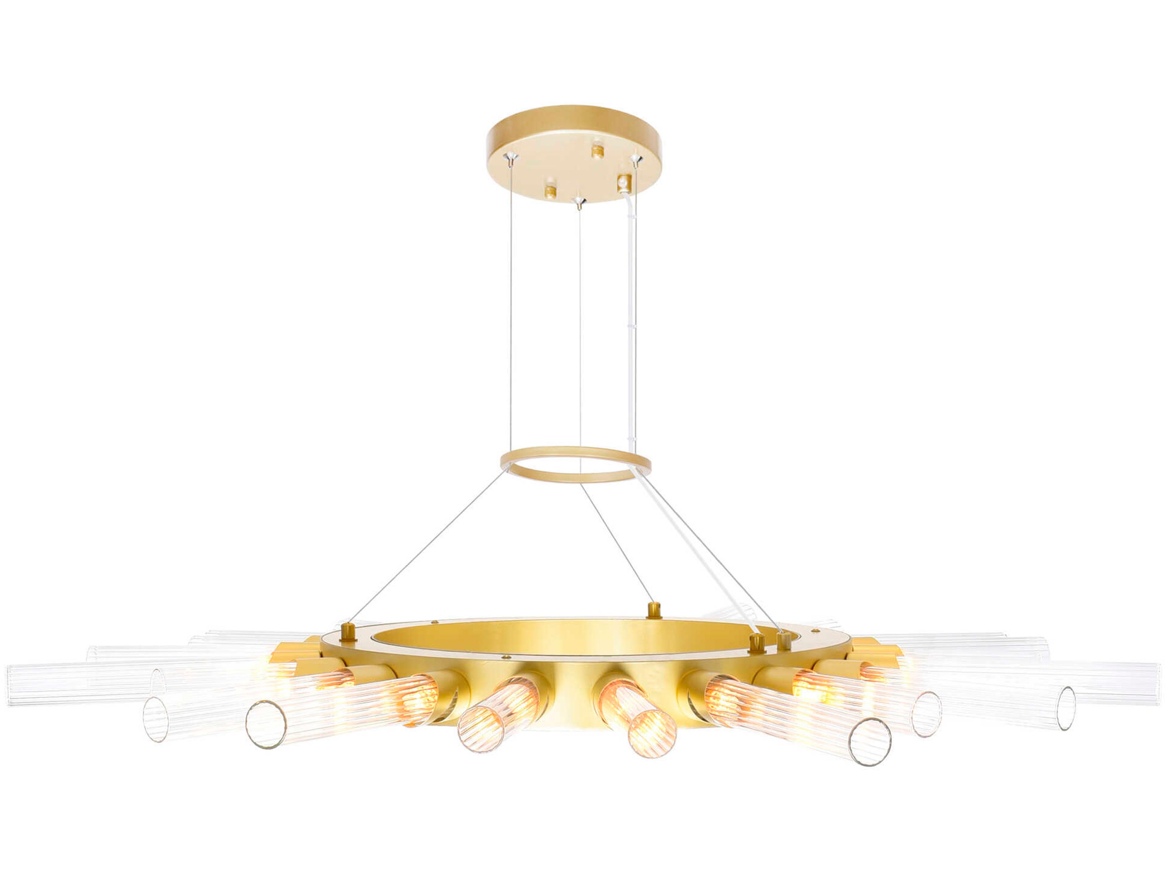 CWI Lighting Collar 21-Light Satin Gold Chandelier