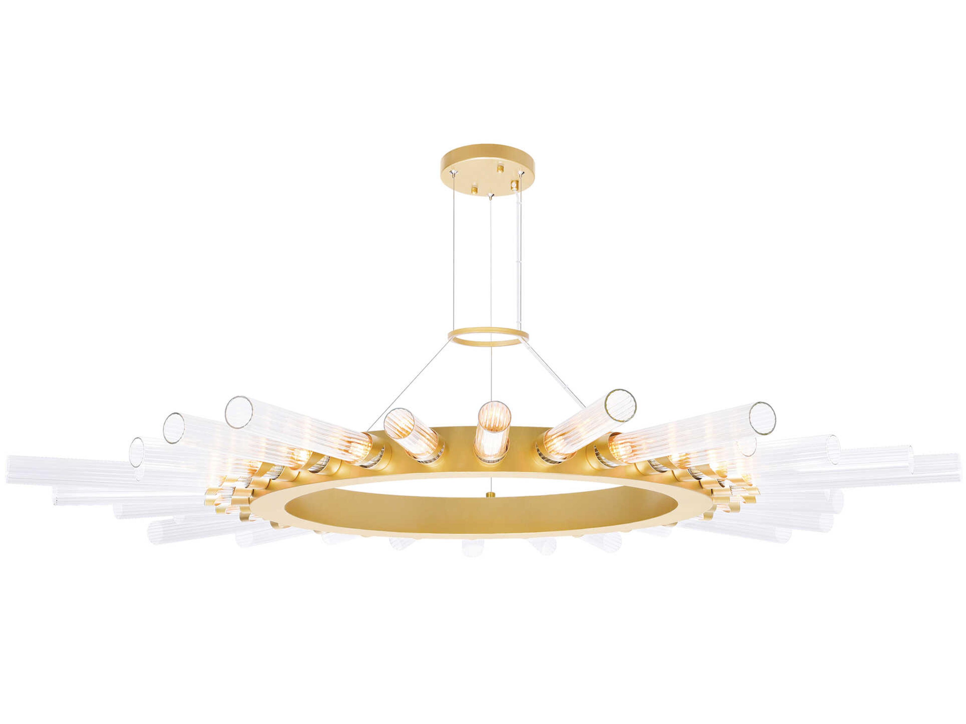 Collar 28-Light Satin Gold Chandelier