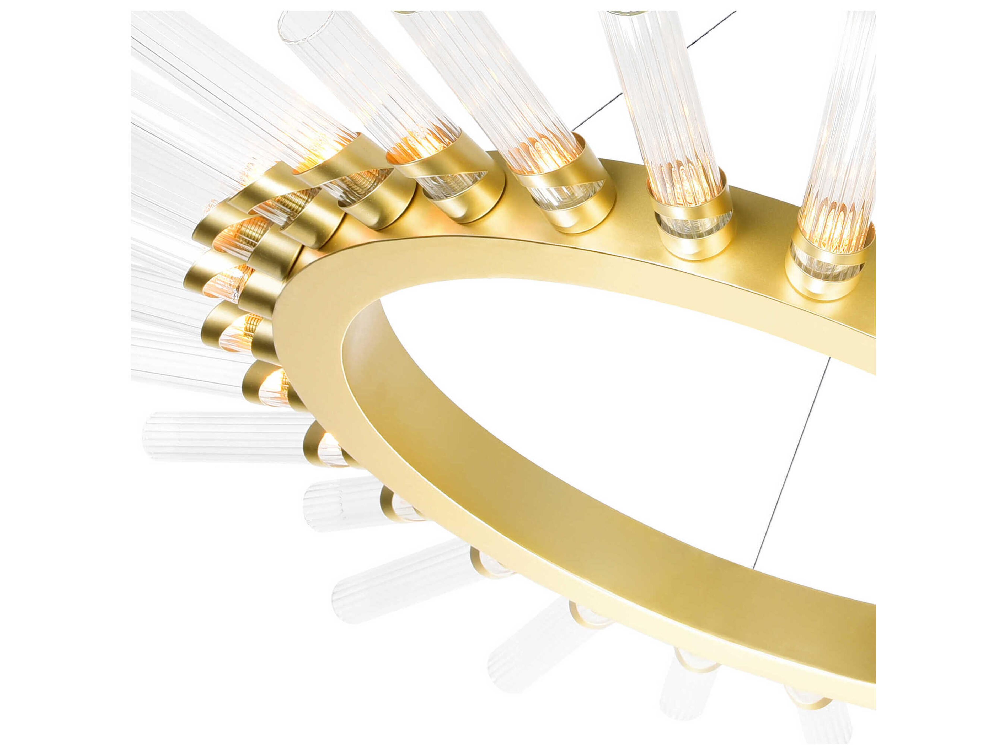 CWI Lighting Collar 28-Light Satin Gold Chandelier