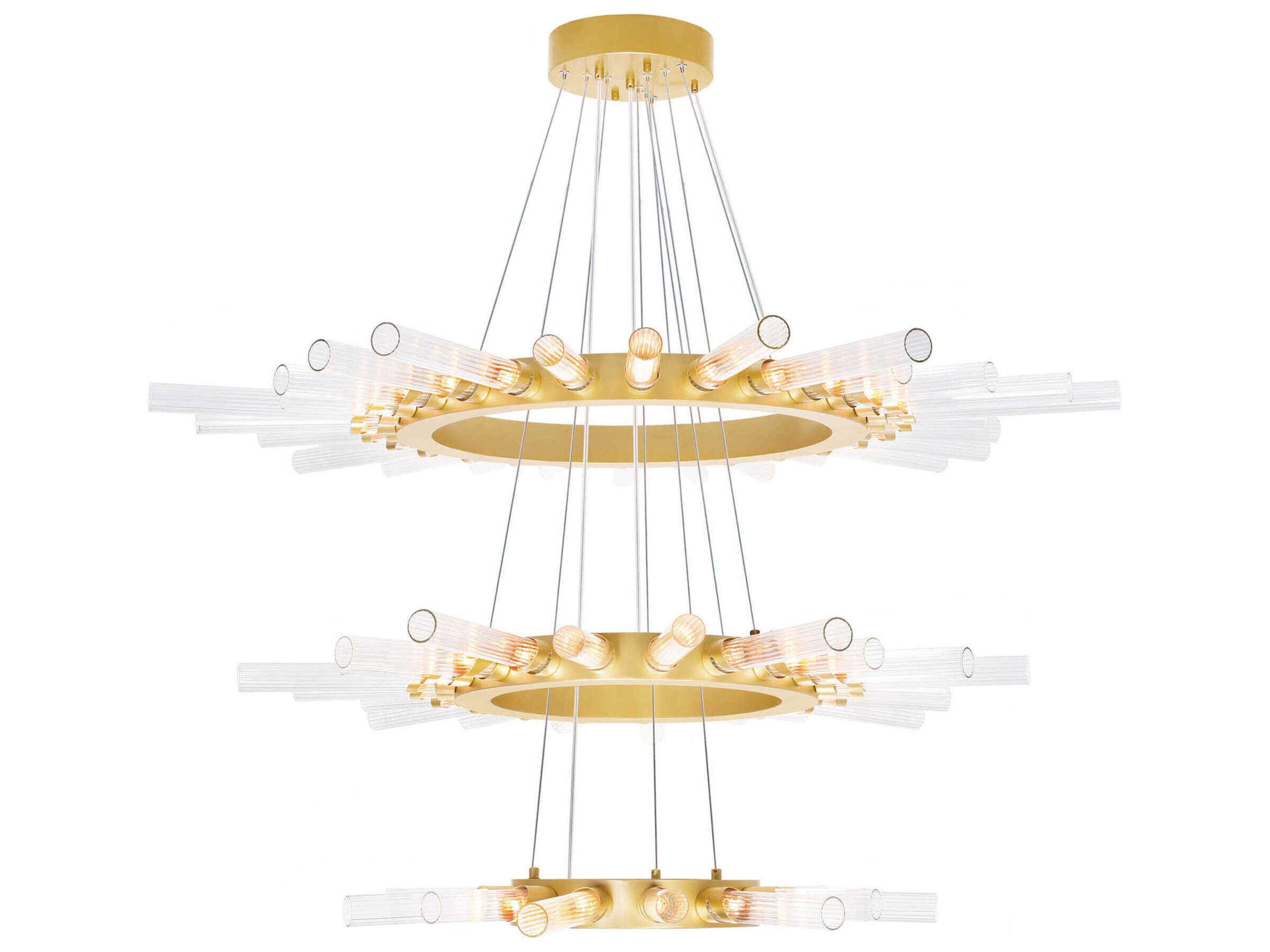 Collar 63-Light Satin Gold Tiered Chandelier
