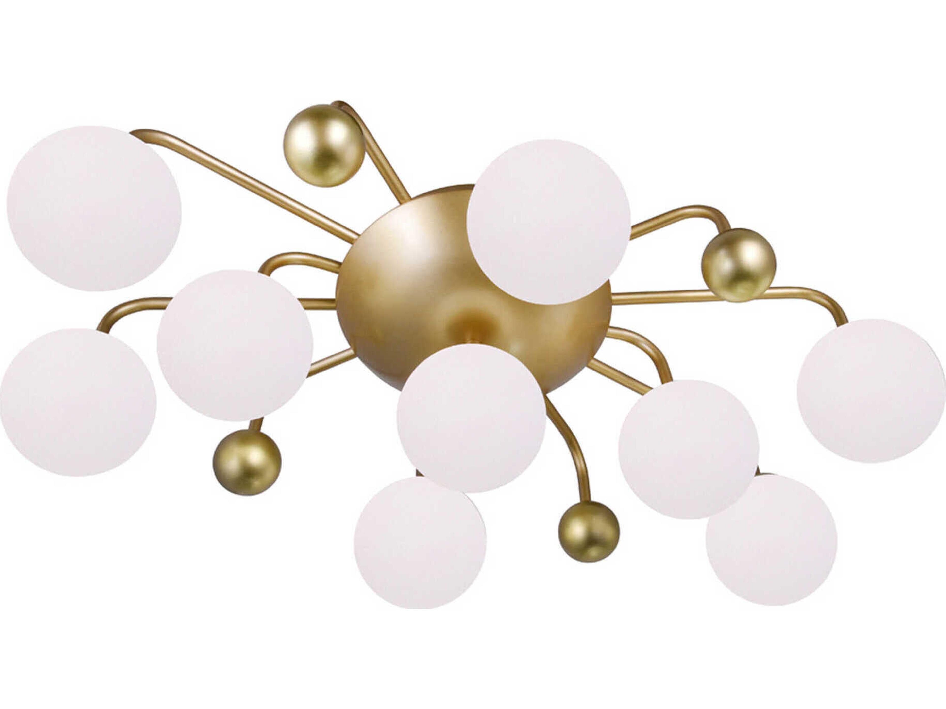 CWI Lighting Element 9-Light Sun Gold Globe Flush Mount