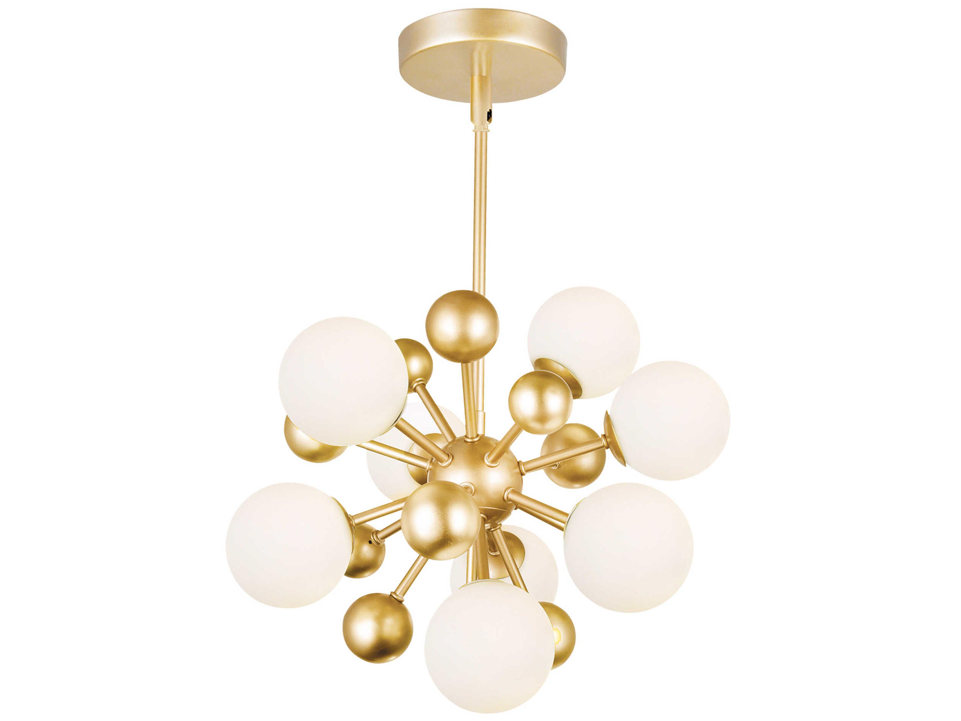 Element 8-Light Sun Gold Globe Sputnik Pendant