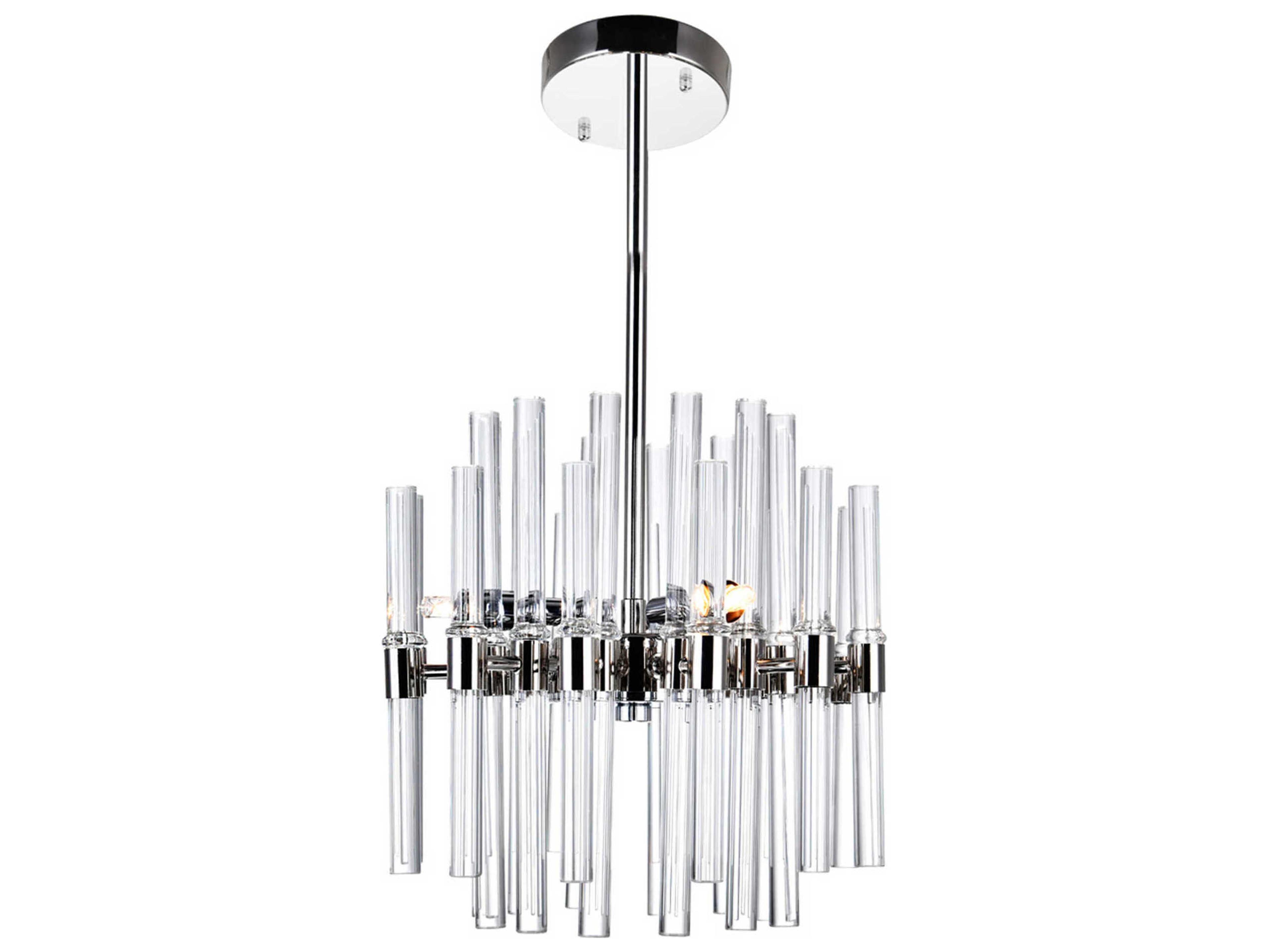 CWI Lighting Miroir 6-Light Polished Nickel Linear Chandelier