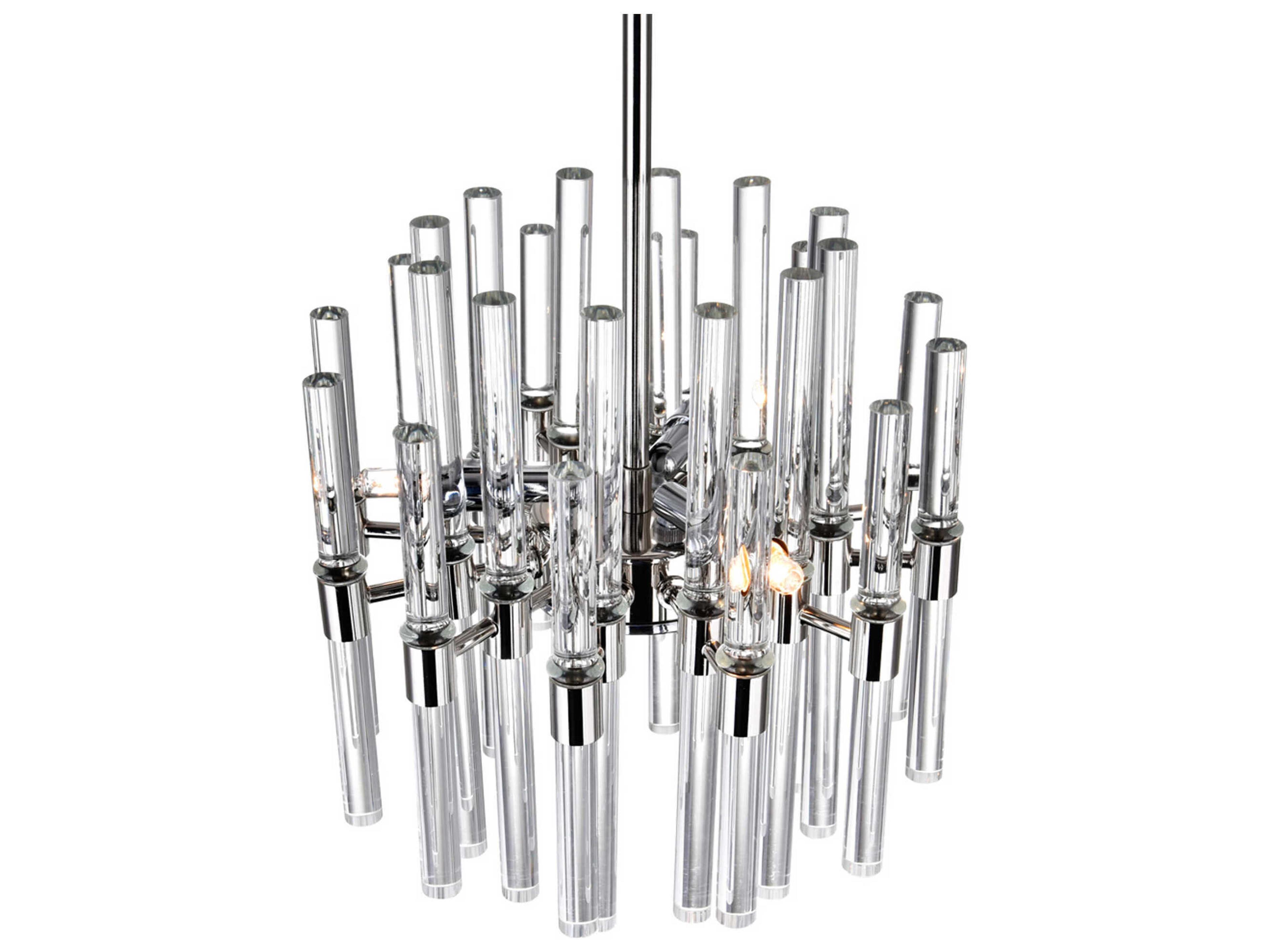 CWI Lighting Miroir 6-Light Polished Nickel Linear Chandelier