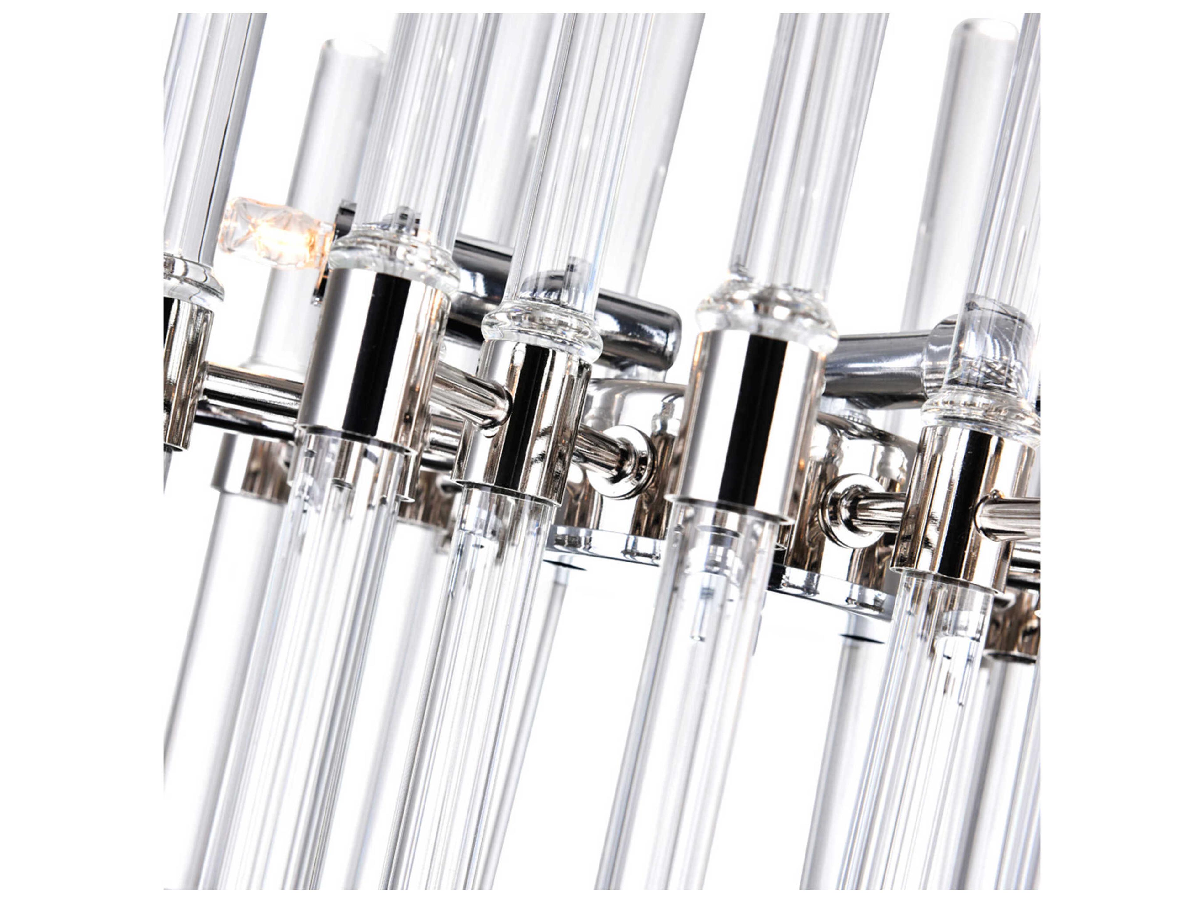 CWI Lighting Miroir 6-Light Polished Nickel Linear Chandelier